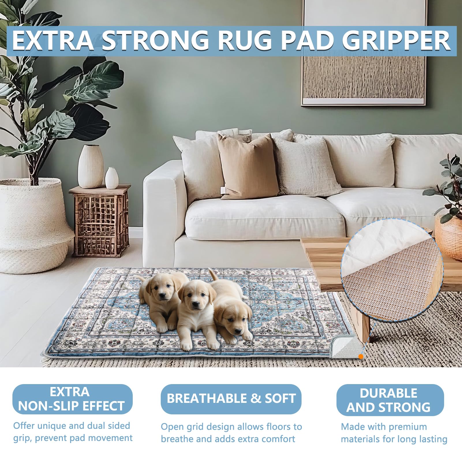 Aihsumc Washable Thickened Pee Pads For Dogs, 2 Pack (36'X42') Upgrade Reusable Puppy Pads With Non-Slip Rug, Super Absorbent