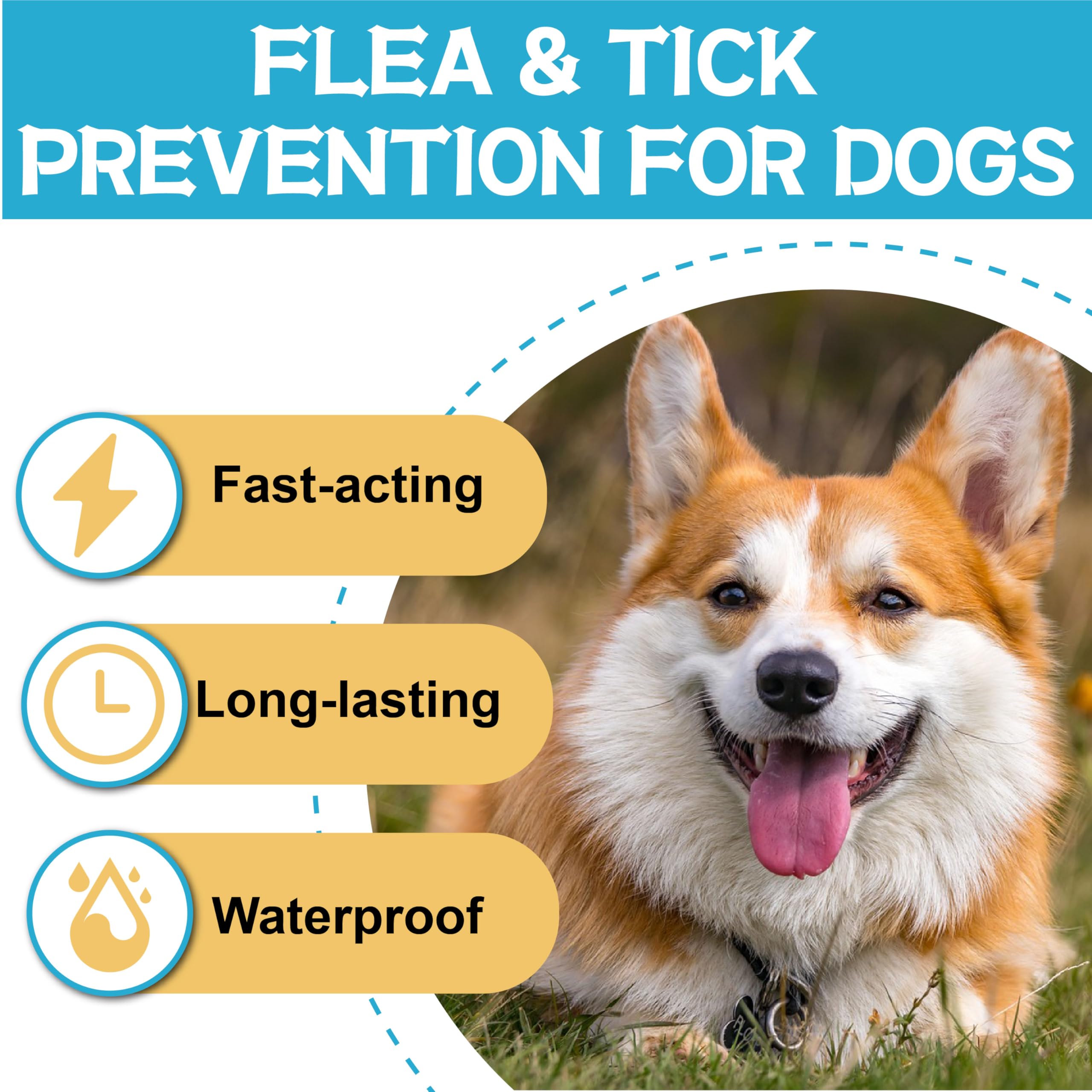 Advanllent Flea and Tick Prevention for Dogs, Flea and Tick Treatment for Large Dog, Flea & Tick Control, 45-88 Pounds, 6 Doses