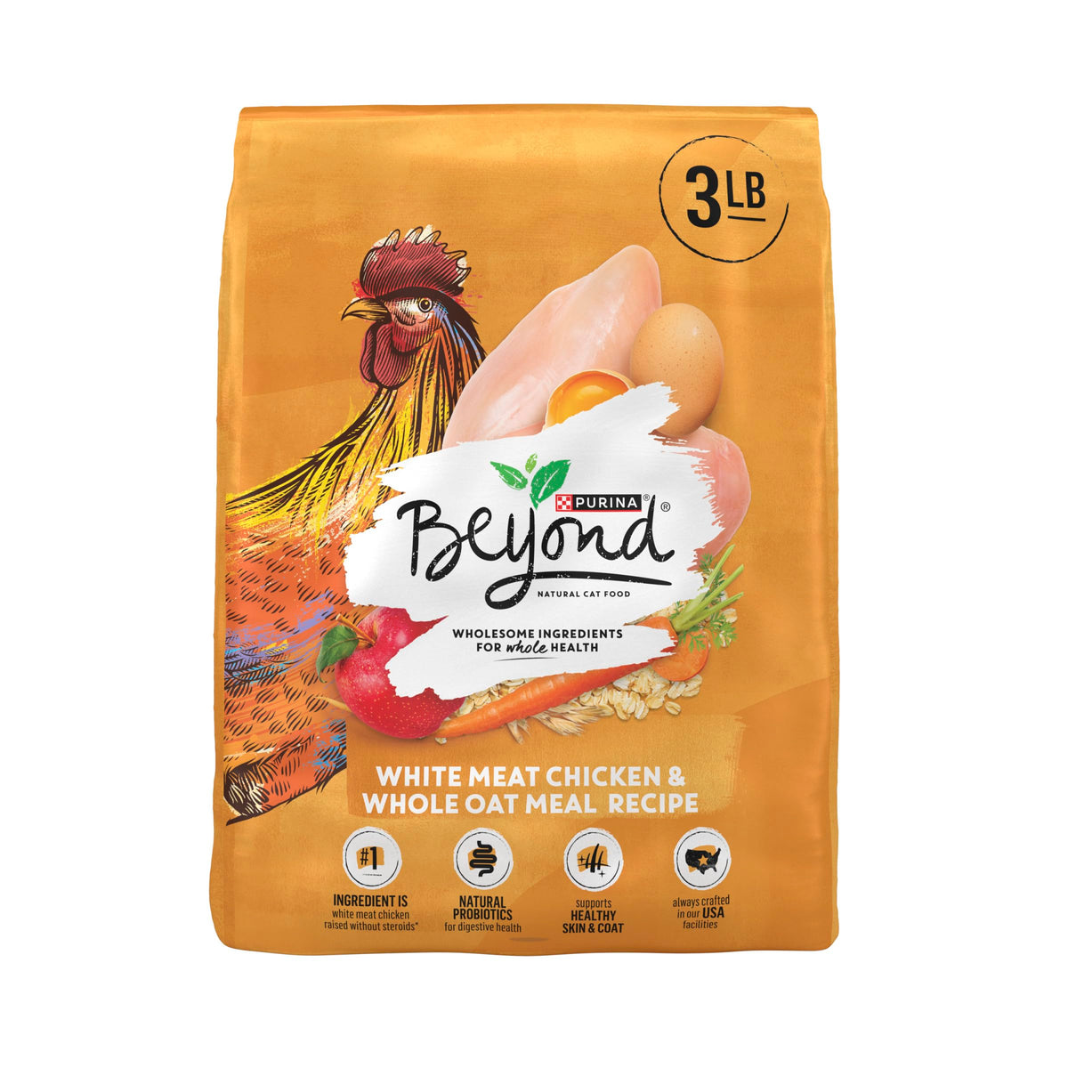 Purina Beyond Natural Dry Cat Food Wholesome Ingredients For Whole Health White Meat Chicken And Whole Oat Meal Recipe - 3 Lb. B
