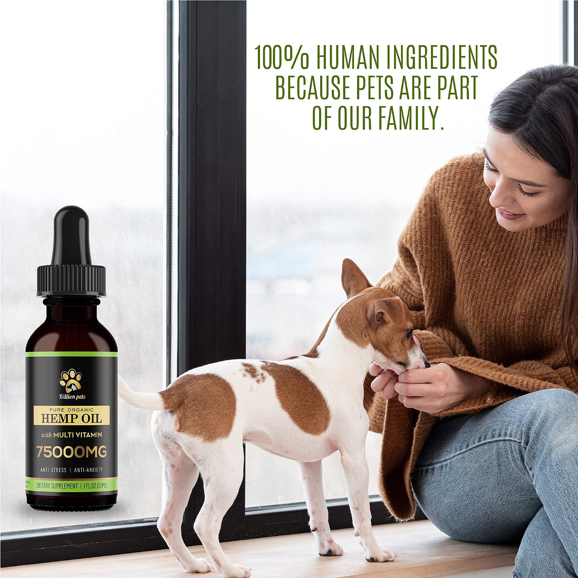 Billion Pets - Hemp Oil for Dogs and cats - Hemp Oil Drops with Omega Fatty Acids - Hip and Joint Support and Skin Health