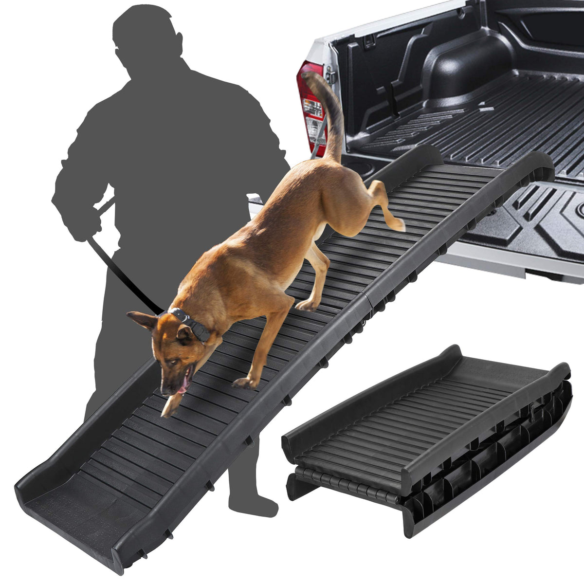 Junglea Folding Pet Ramp 61 Inches Portable Lightweight Dog And Cat Ramps Ladder For Cars, Trucks, Suvs, Stability Supports Up To 150 Lbs