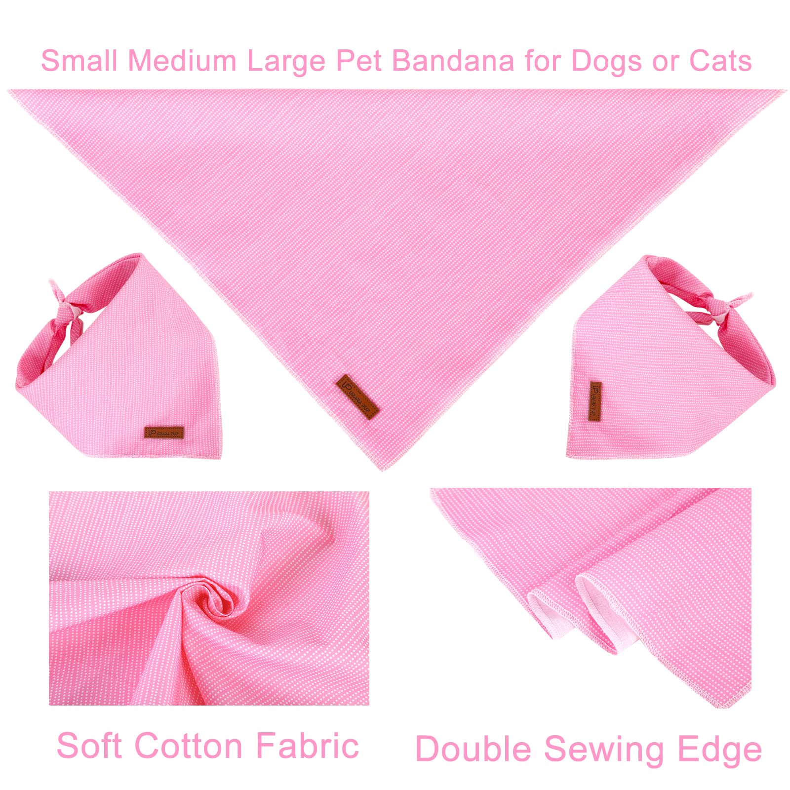 Up Urara Pup Dog Bandana, Comfortable Cotton Triangle Bid Scarf For Puppy Small Dog, Washable Pet Kerchief For Girl Female Dogs