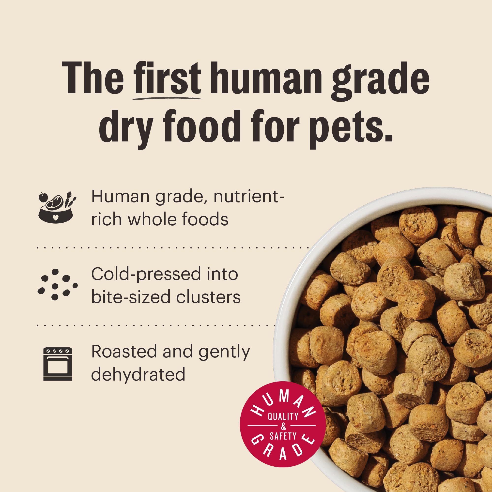 The Honest Kitchen Whole Food Clusters Small Breed Grain Free Beef Dry Dog Food, 10 lb Bag