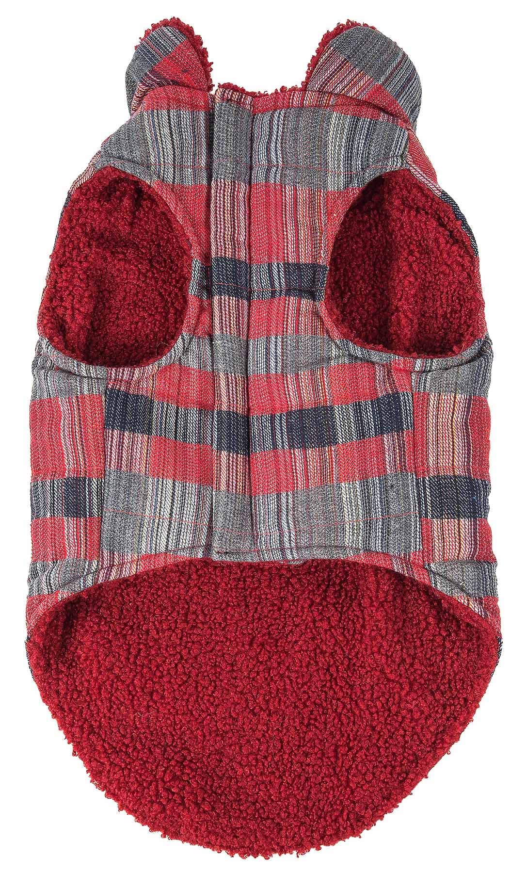 Pet Life  Scotty Tartan Classical Plaid Dog Coat - Insulated Plaid Dog Jacket with Reversible Sherpa Lining - Winter Dog Cloth