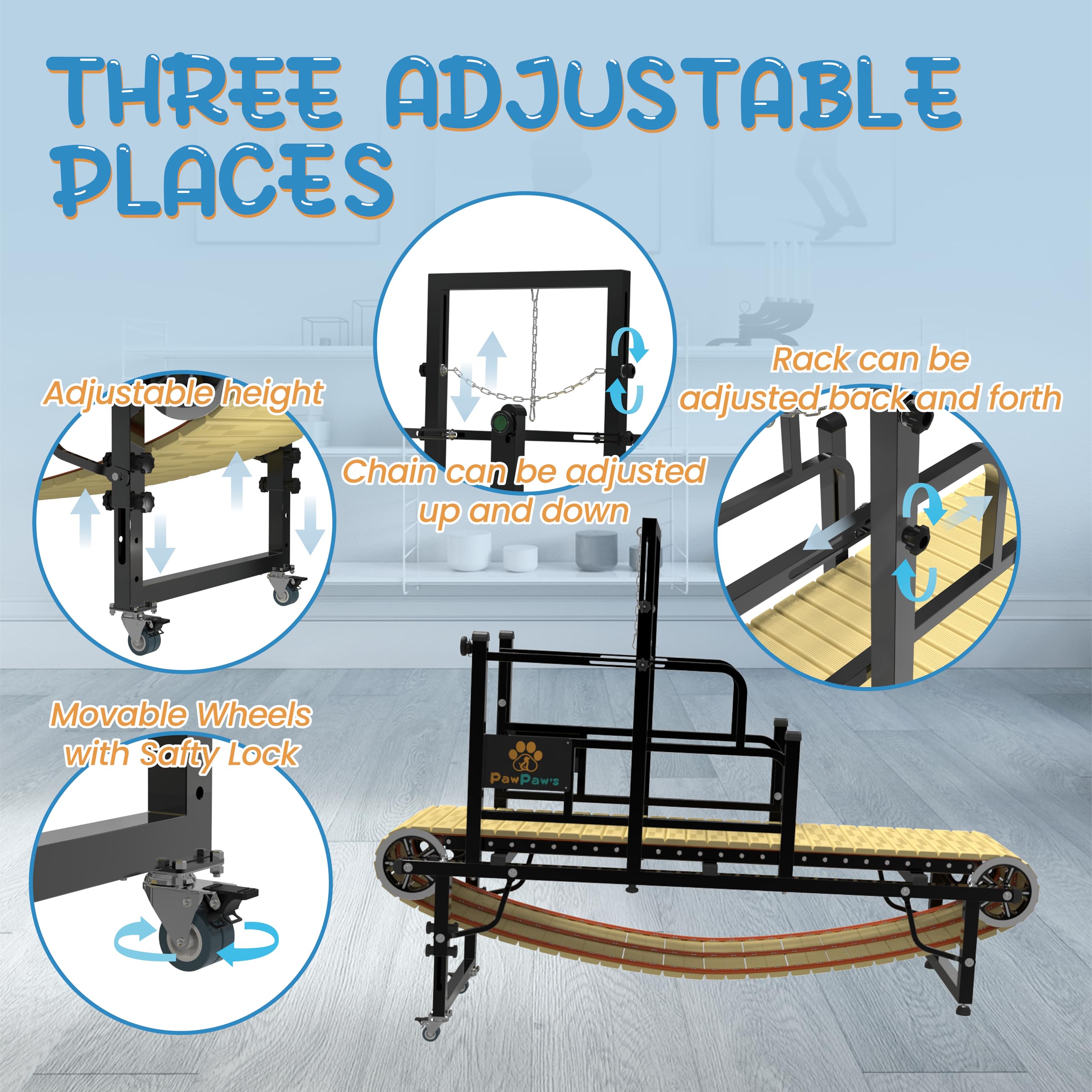 Pawpaw'S Dog Treadmill For Large Dogs, Medium Dogs With Brake. Dog Slatmill For Healthy & Fit Dog Life, Dog Treadmill For Indoor