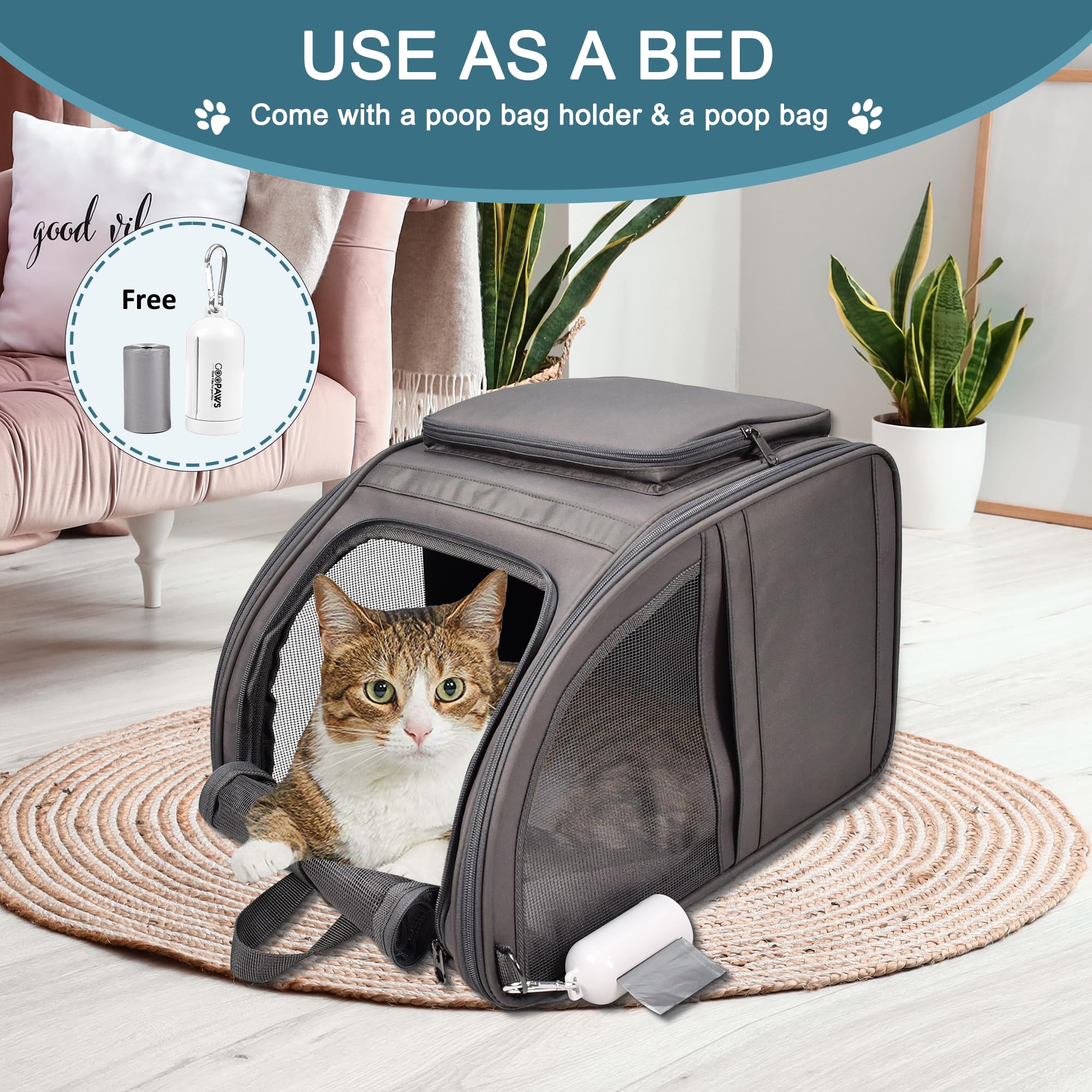 Jespet Pet Backpack Carrier For Small Dog, Puppy, Soft Carrier Backpack Ideal For Traveling, Hiking, Walking And Outdoor Activit