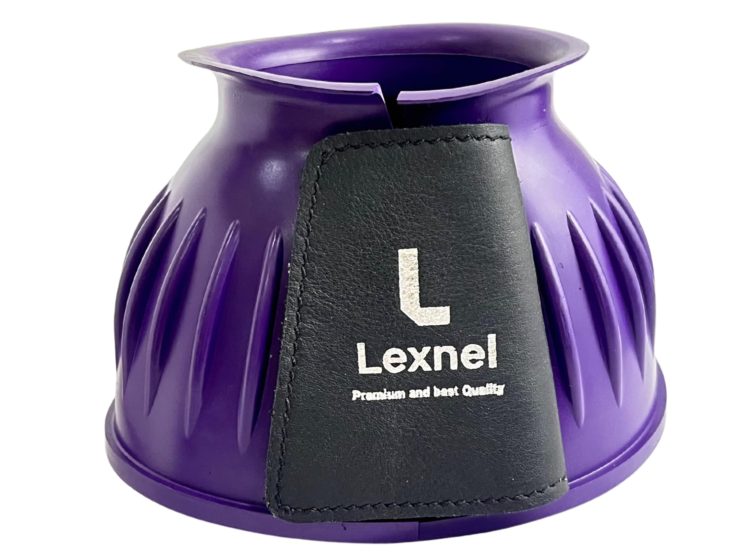 Lexnel Rubber Horse Bell Boots - Durable Overreach Protection & Secure Hook-And-Loop Closure (Xl-Purple)