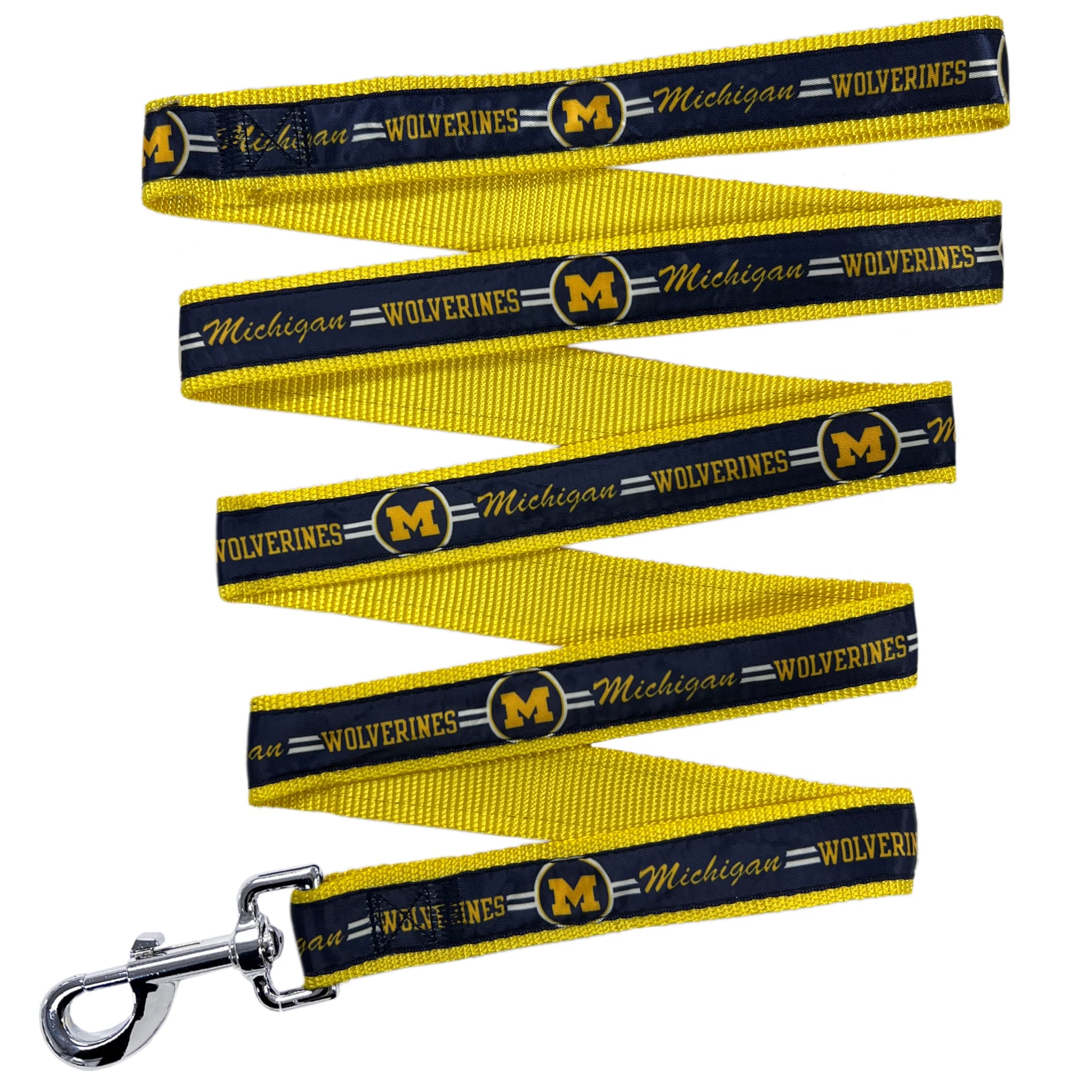 Ncaa Pet Leash, Small, Michigan Wolverines, Dog Leash, Shiny & Colorful Leash For Dogs & Cats Licensed By The Ncaa, Old Version