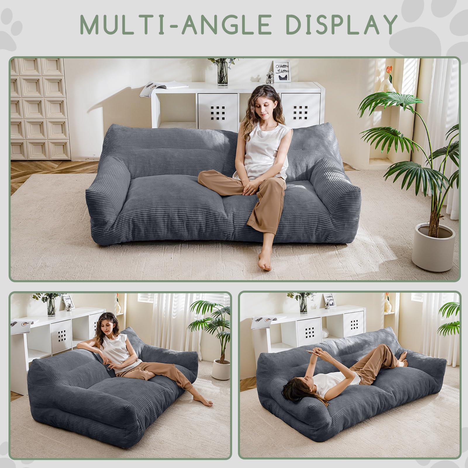 Higogogo Large Human Dog Bed, Giant Human Dog Sofa, Big Comfy Floor Sofa Couch For Pet Families With Foam Chunk Supportive Mat,