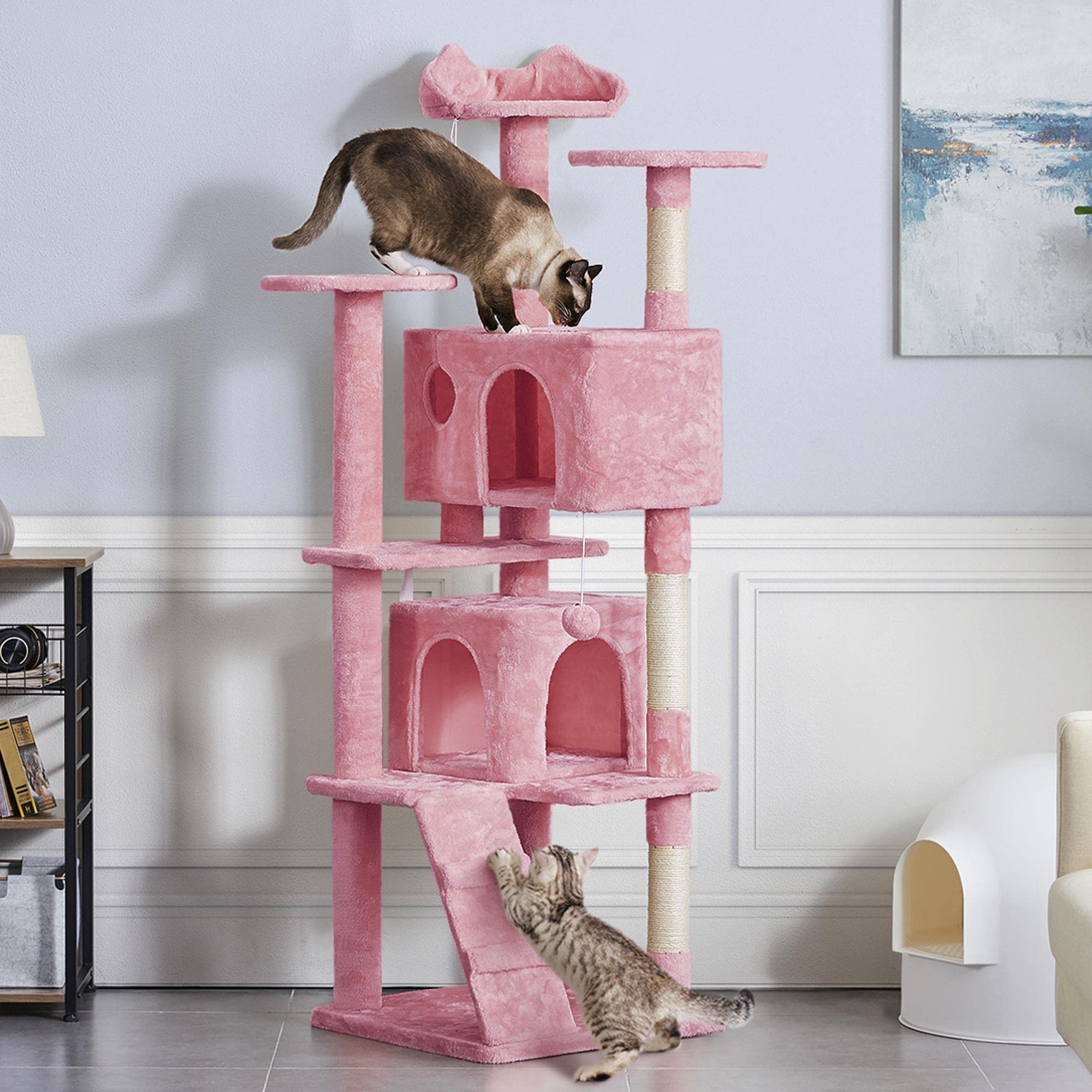 Yaheetech Multi-Level Cat Tree Stand House Furniture With Condos, Scratching Posts