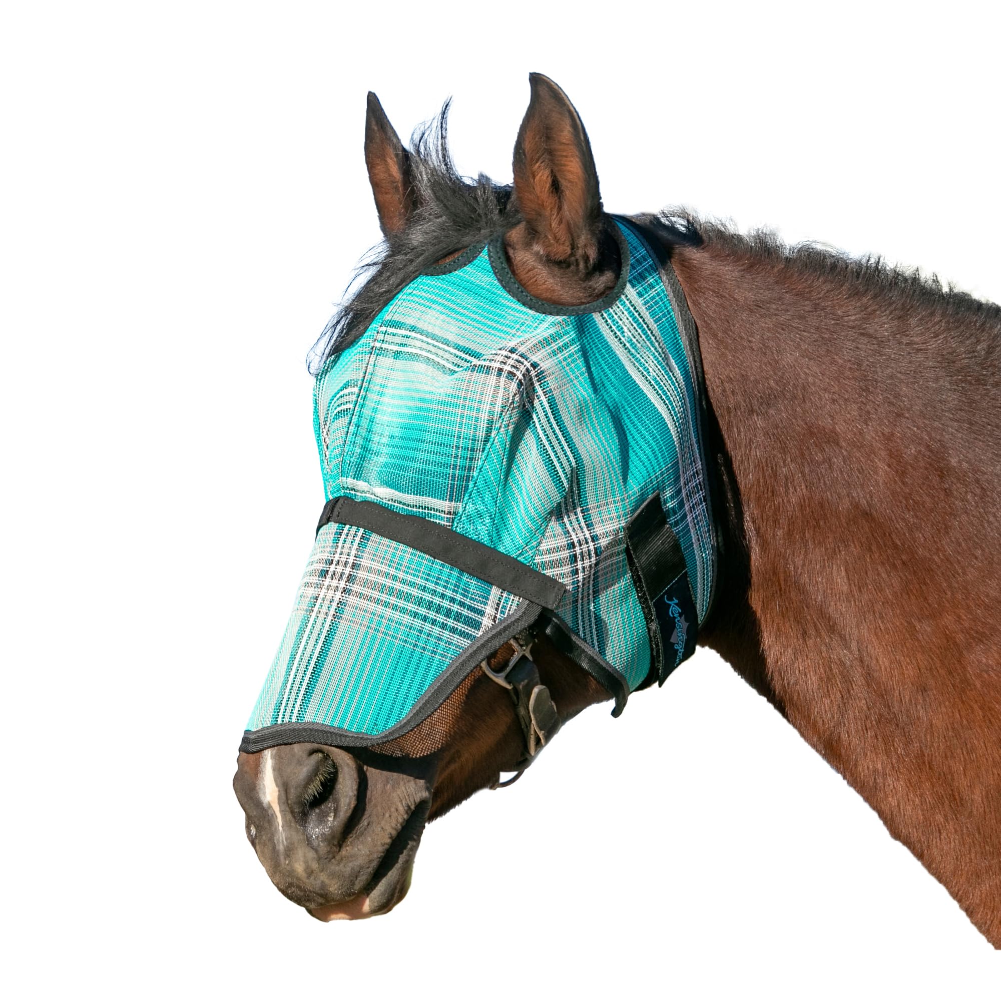 Kensington Fly Mask w/Web & Nose Size: L-Avg Color: 2021-Atlantis