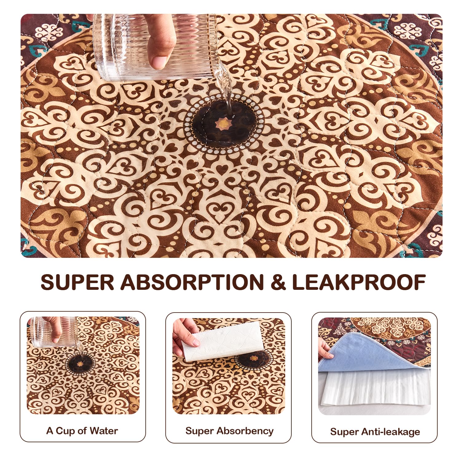 Qeils Washable Pee Pads, Reusable Puppy Pads Super Absorbent Leakproof Dog Training Pads, Non-Slip Wee Wee Pads For Crate, Floor