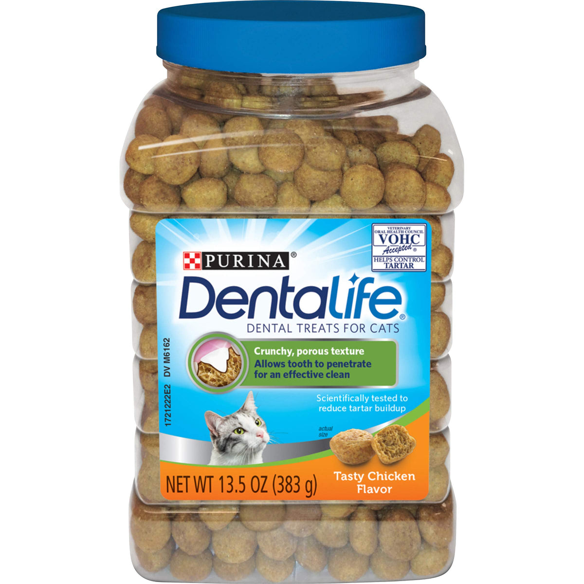 Dentalife Purina Made In Usa Facilities Cat Dental Treats, Tasty Chicken Flavor - 19 Oz. Canister