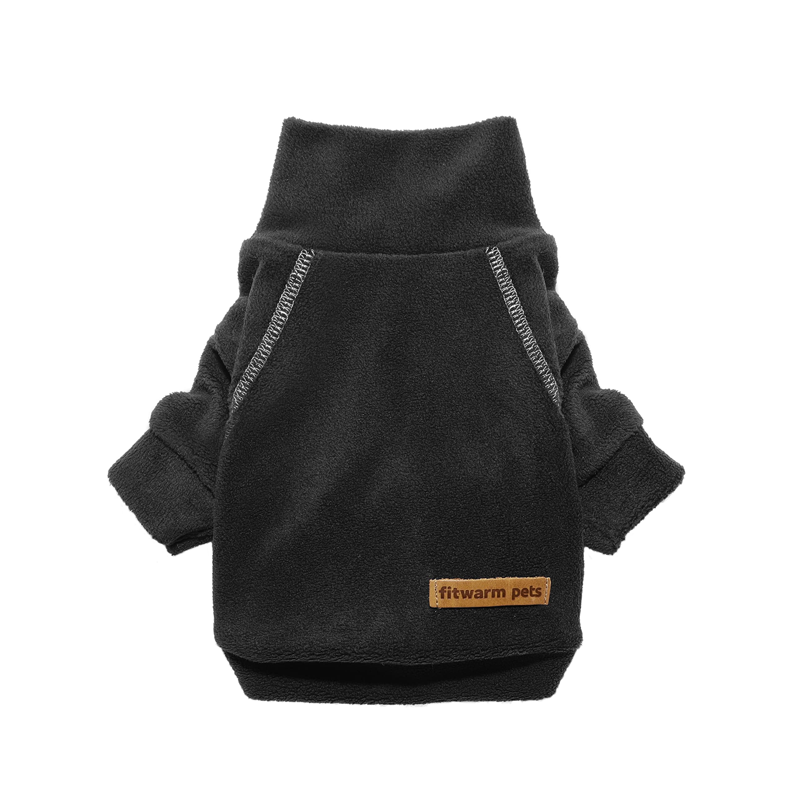 Fitwarm 3 Pack Classic Fleece Dog Sweater, Turtleneck Dog Sweatshirt, Dog Winter Clothes For Small Dogs Boy Girl, Pet Pullover Jumper, Cat Apparel, Orange, Yellow, Coffee, Large