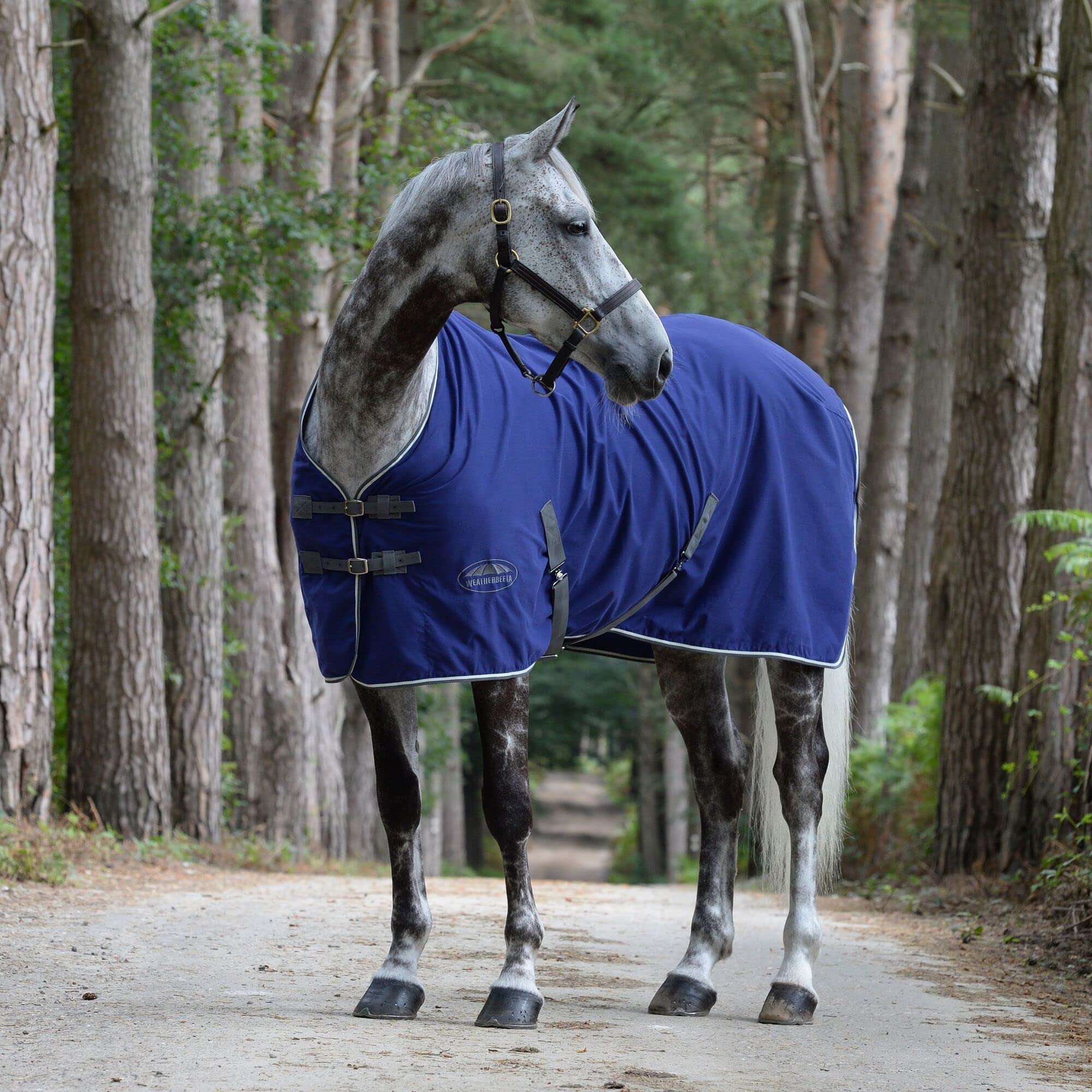 Weatherbeeta Cotton Show Sheet With Surcingles Ii Standard Neck, Dark Blue/Grey/White, 78'