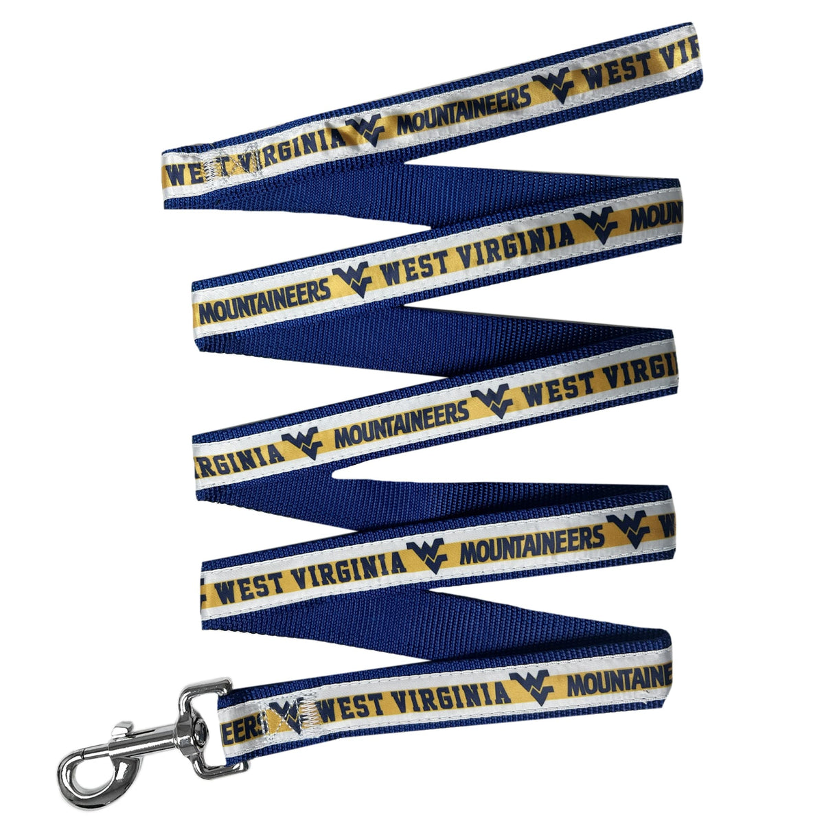 Pets First Collegiate Pet Accessories, Dog Leash, West Virginia Mountaineers, Medium