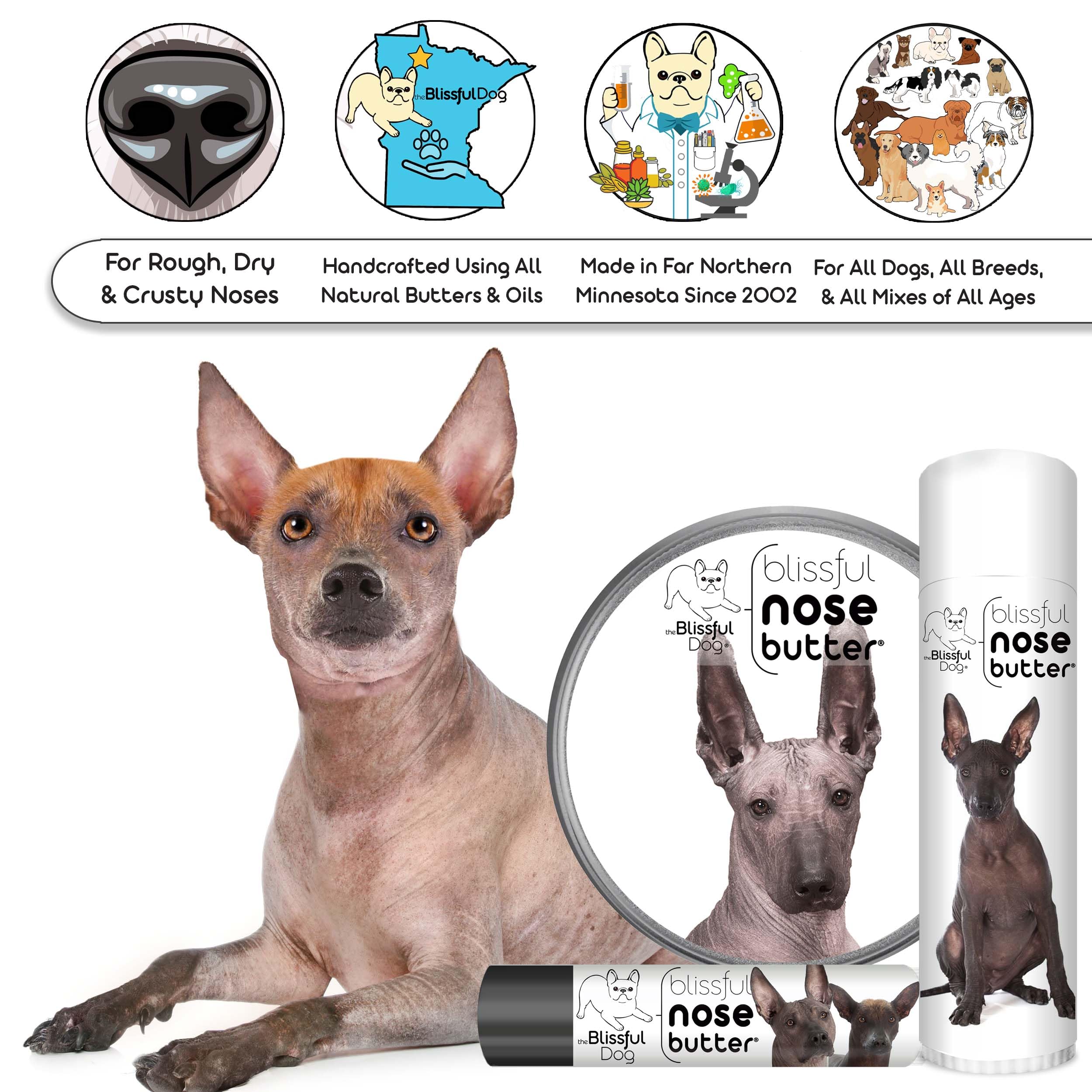 The Blissful Dog Xoloitzcuintli Unscented Nose Butter - Dog Nose Butter, 0.50 Ounce
