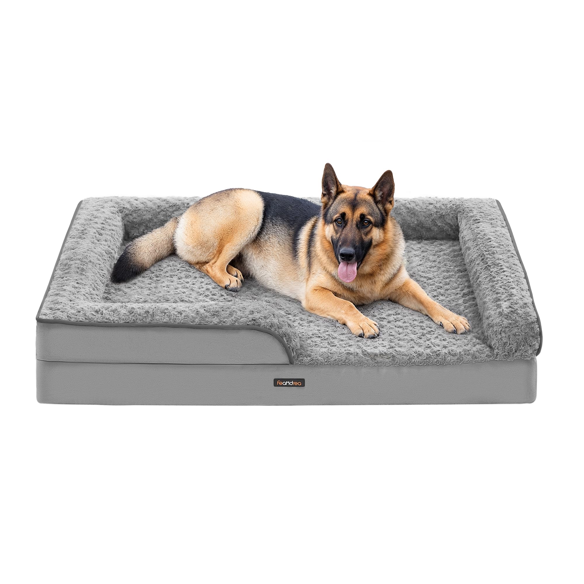 Feandrea Orthopaedic Dog Bed For Large Dogs, Waterproof Dog Sofa Bed With Removable Washable Cover, 48 X 35 X 7 Inches, Dove Gra