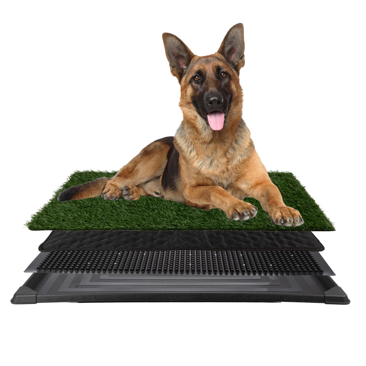 Dog Grass Pad With Tray - 35.5X23.5In Reusable Pee Pads For Dogs - 4-Layer Indoor/Outdoor Artificial Grass Pee Pad - Dog Housebr