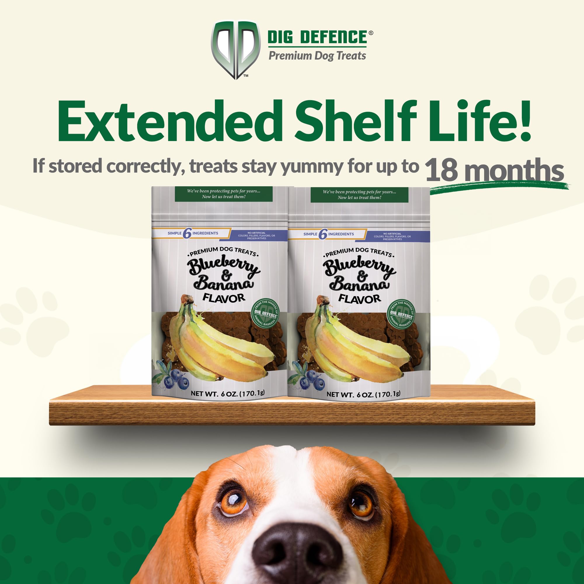 Dig Defence Premium Dog Treats - Blueberry and Banana, Natural Ingredients, Baked Gourmet Snacks for Small & Big Dogs, Healthy T