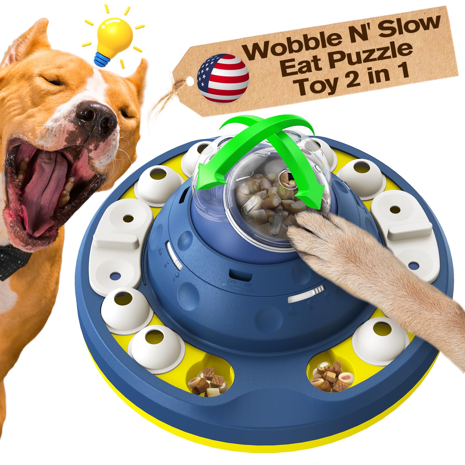 KADTC Level 2 in 1 Advanced Dog Wobble Puzzle Toy For Smart Small/Medium/Large Dogs Brain Mental Stimulation Puppy Cognitive Tre