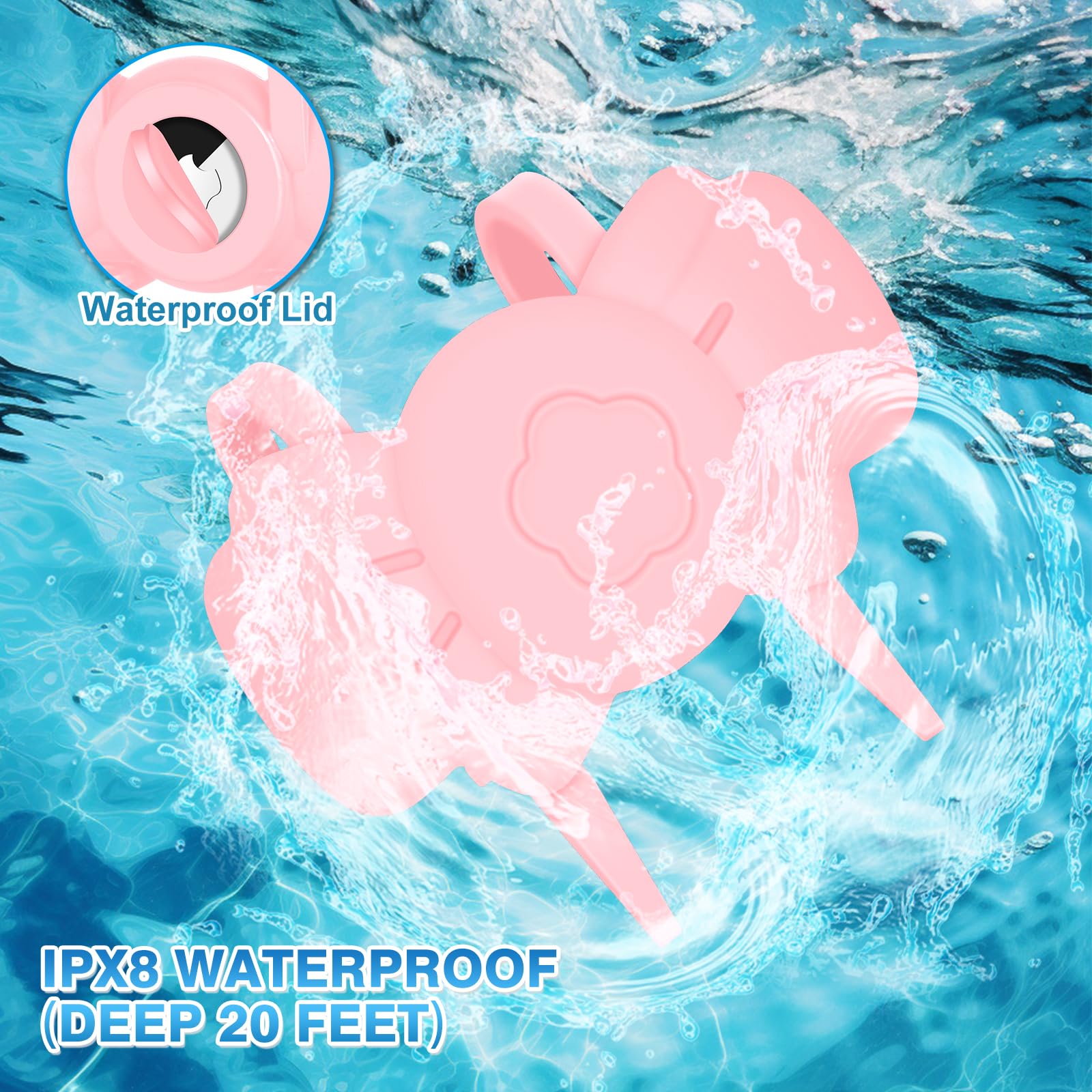 Airtag Dog Collar Holder - Ipx8 Waterproof Airtag Cat Collar - Secure And Stylish, Adjustable Silicone Strap Fits All Collar Wid