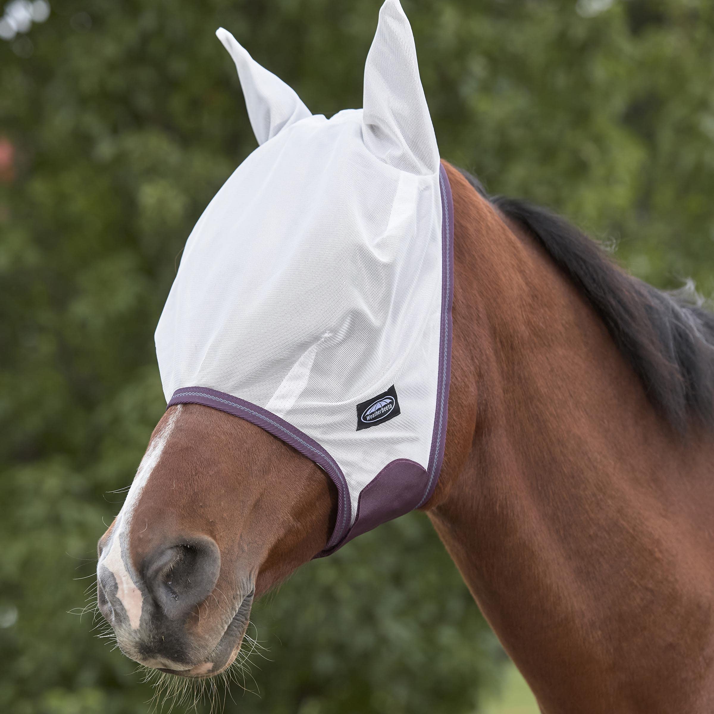 WeatherBeeta ComFiTec Essential Mesh Mask, White/Maroon/Grey, Pony