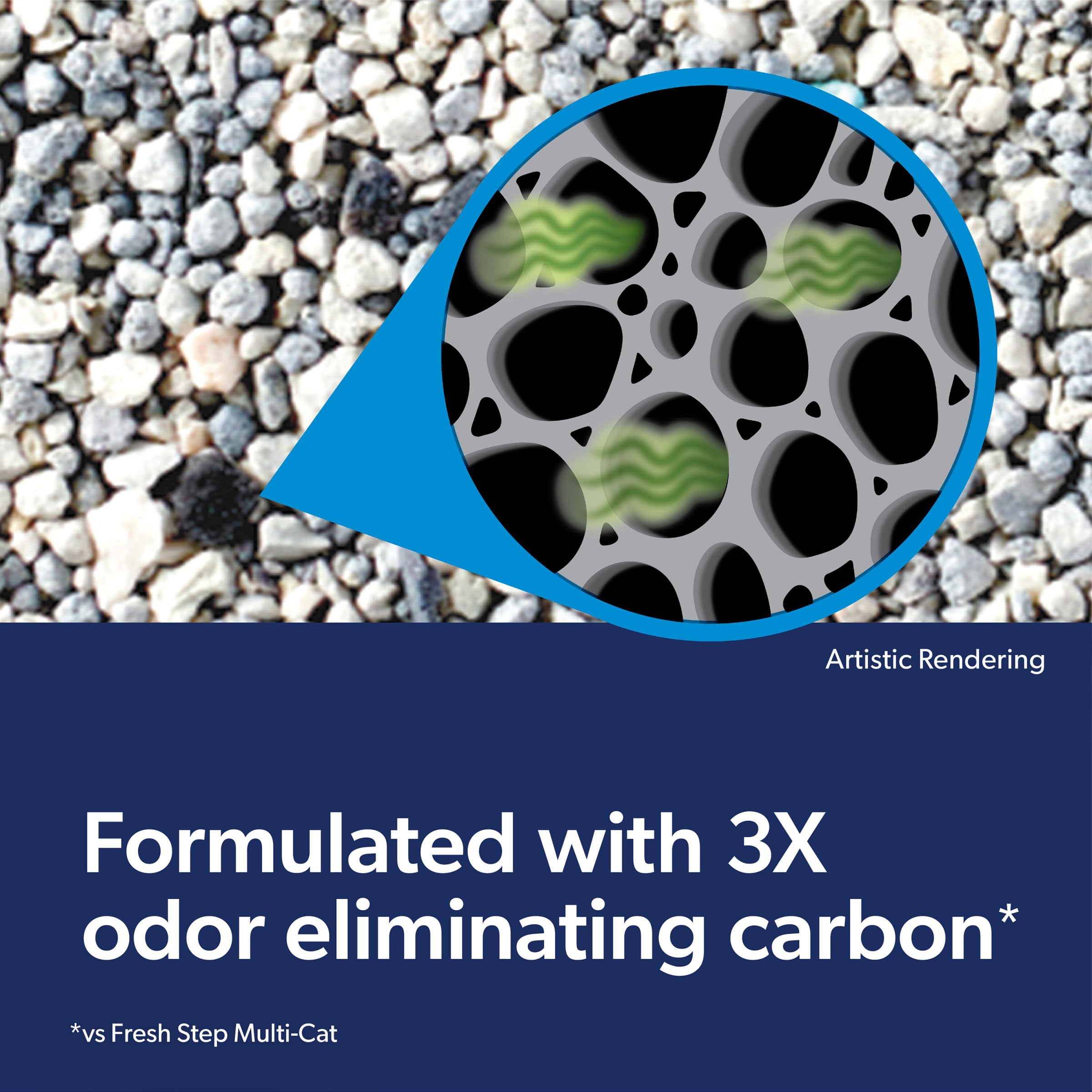 Fresh Step Clumping Cat Litter, Heavy Duty Advanced, Long Lasting 30-Day Odor Control With Odor Eliminating Carbon, 17.5 Lb