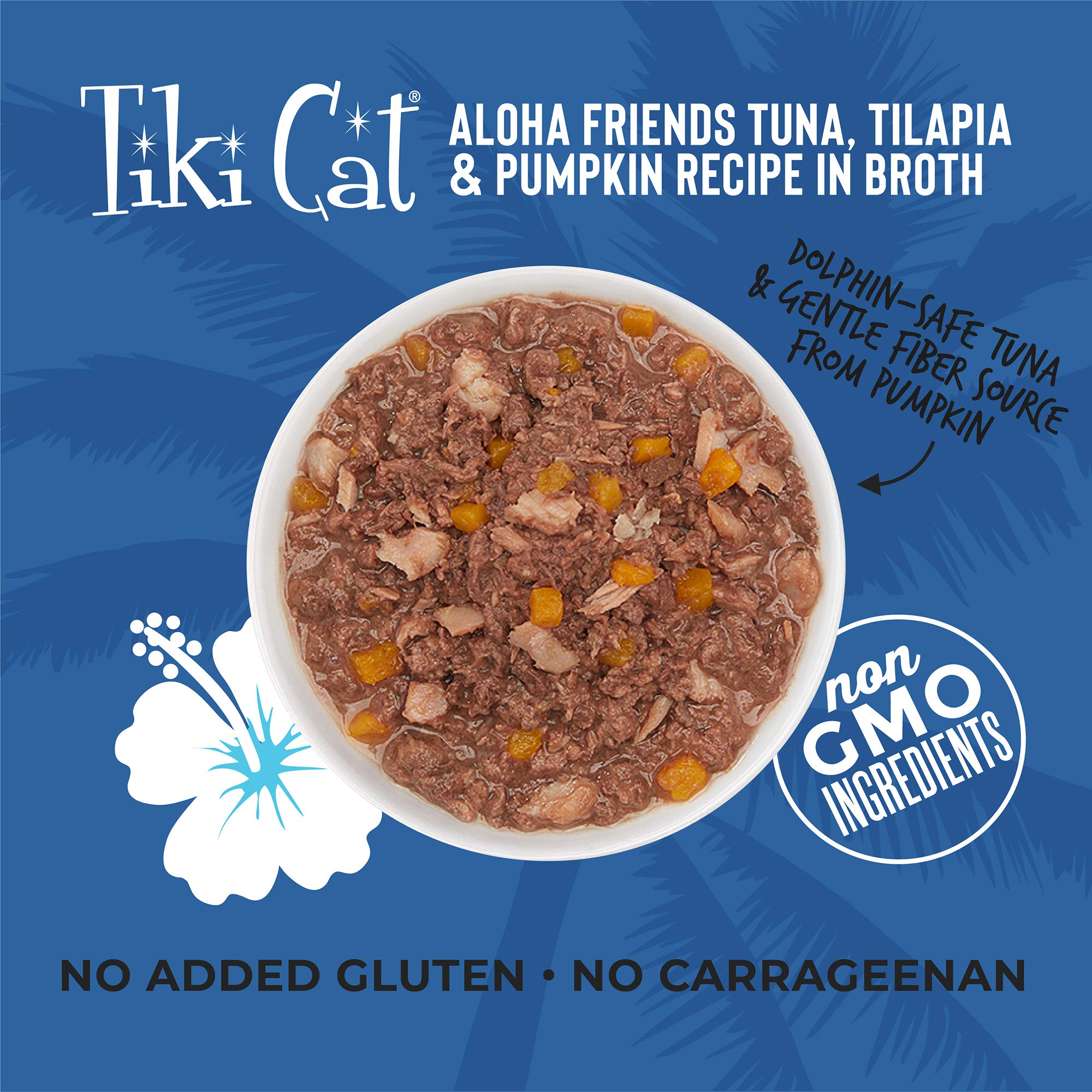 Tiki Cat Aloha Friends, Tuna, Tilapia & Pumpkin, Grain-Free & High Moisture, Wet Cat Food for All Life Stages 5.5 oz. Cans (Pack