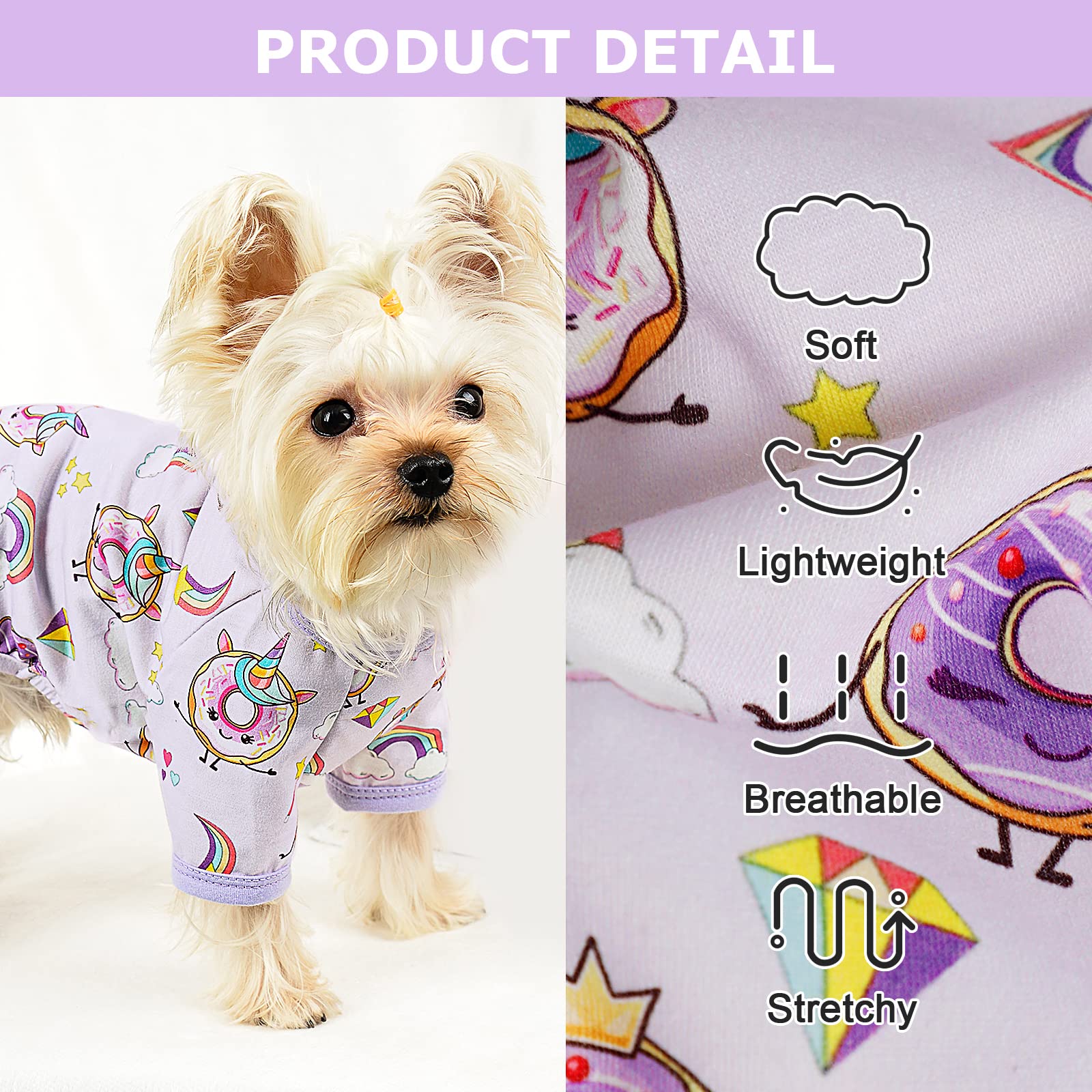 Dog Pajamas Pjs Summer Dog Clothes for Small Dogs Girl - Boy - Medium Size Dogs, Soft Stretchy Puppy Clothes Doggie Onesies Fall