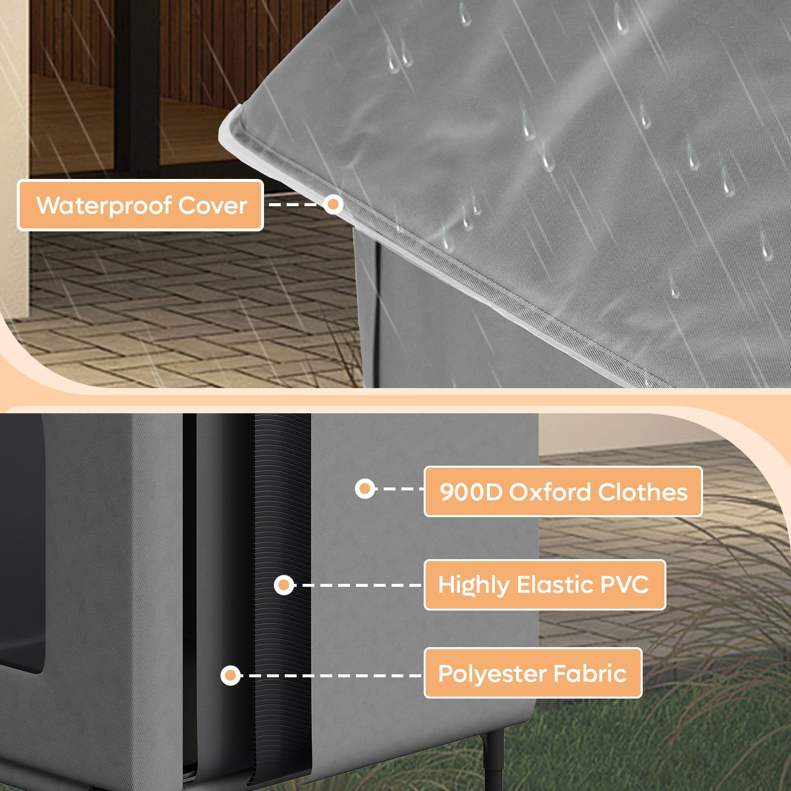 Bestier Large Cat House For Outdoor Cats, Weatherproof Feral Cat Shelter With Soft Pad, Indestructible Outside Cat Kitty House W