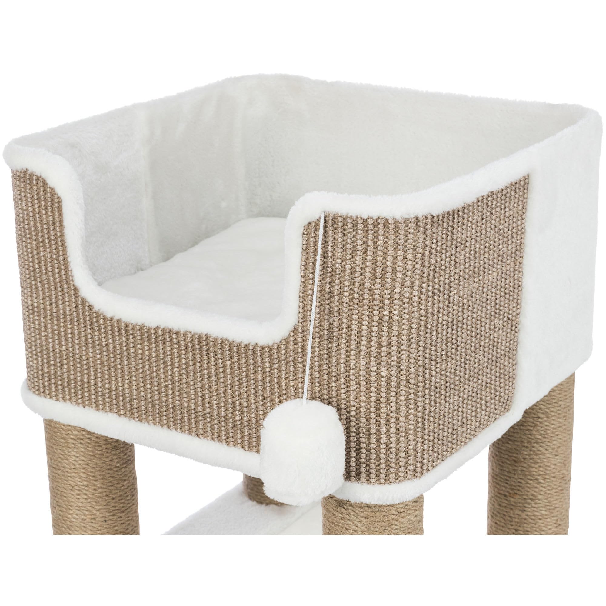 TRIXIE Lucano XXL 43-in Cat Tower, Sisal Scratching Posts, Cat Tree with Plush Condo, Cushions, Dangling Cat Toys, Brown