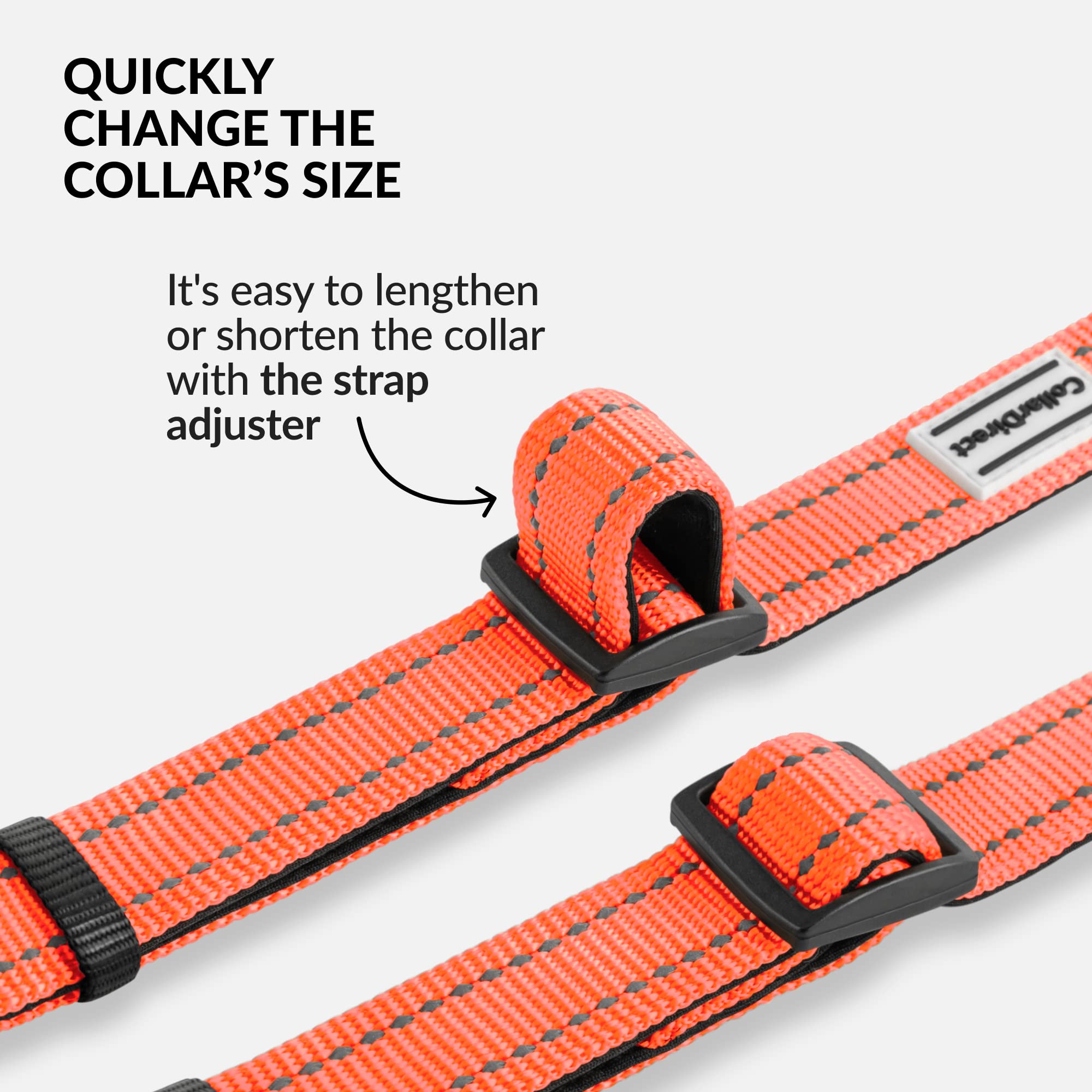 Collardirect Reflective Padded Dog Collar For A Small, Medium, Large Dog Or Puppy With A Quick Release Buckle - Boy And Girl - Nylon Suitable For Swimming (18-26 Inch, Coral)