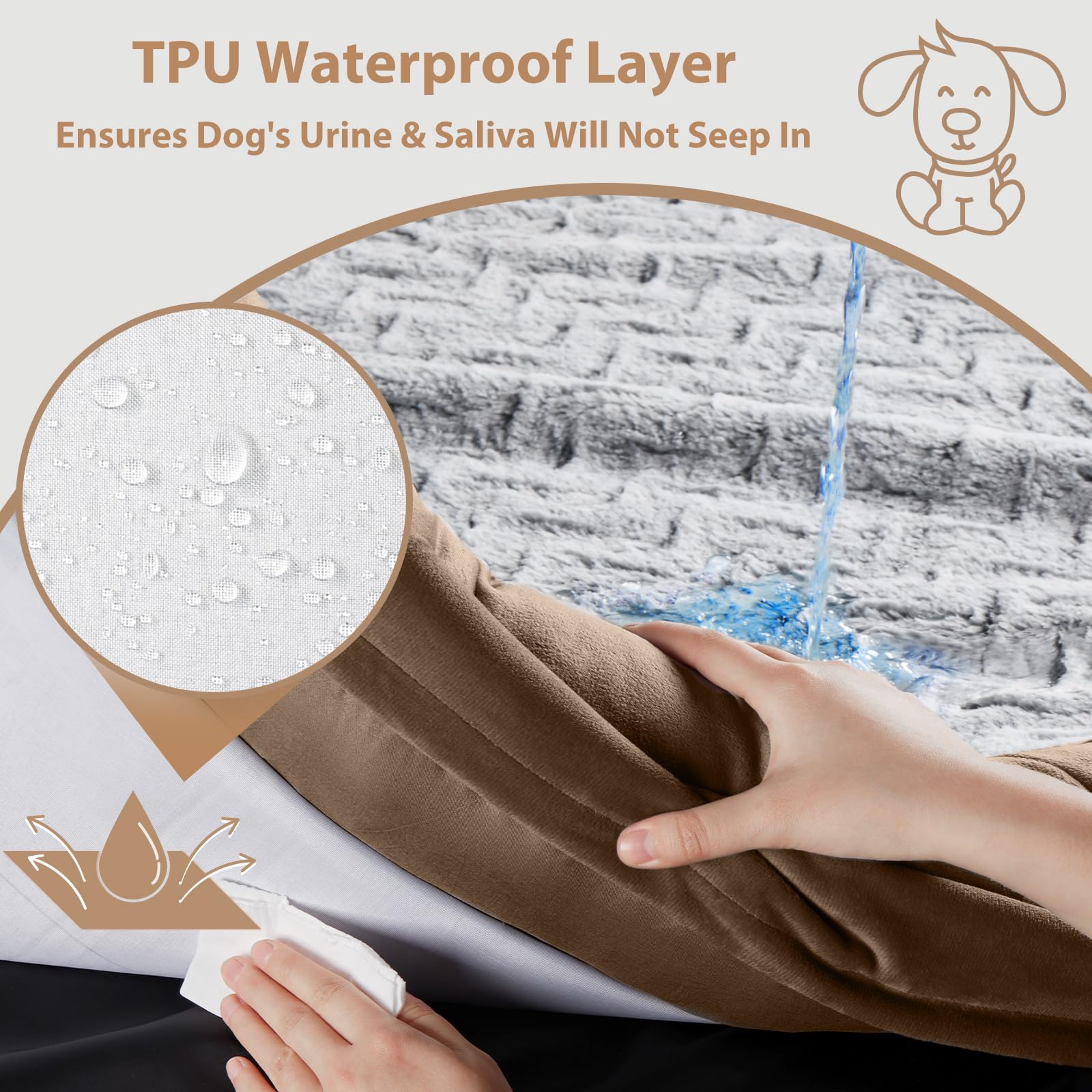 WNPETHOME XL Extra Large Dog Bed, Washable Dog Couch with Removable Waterproof Cover, Orthopedic Large Pet Sofa Bed with Bolster