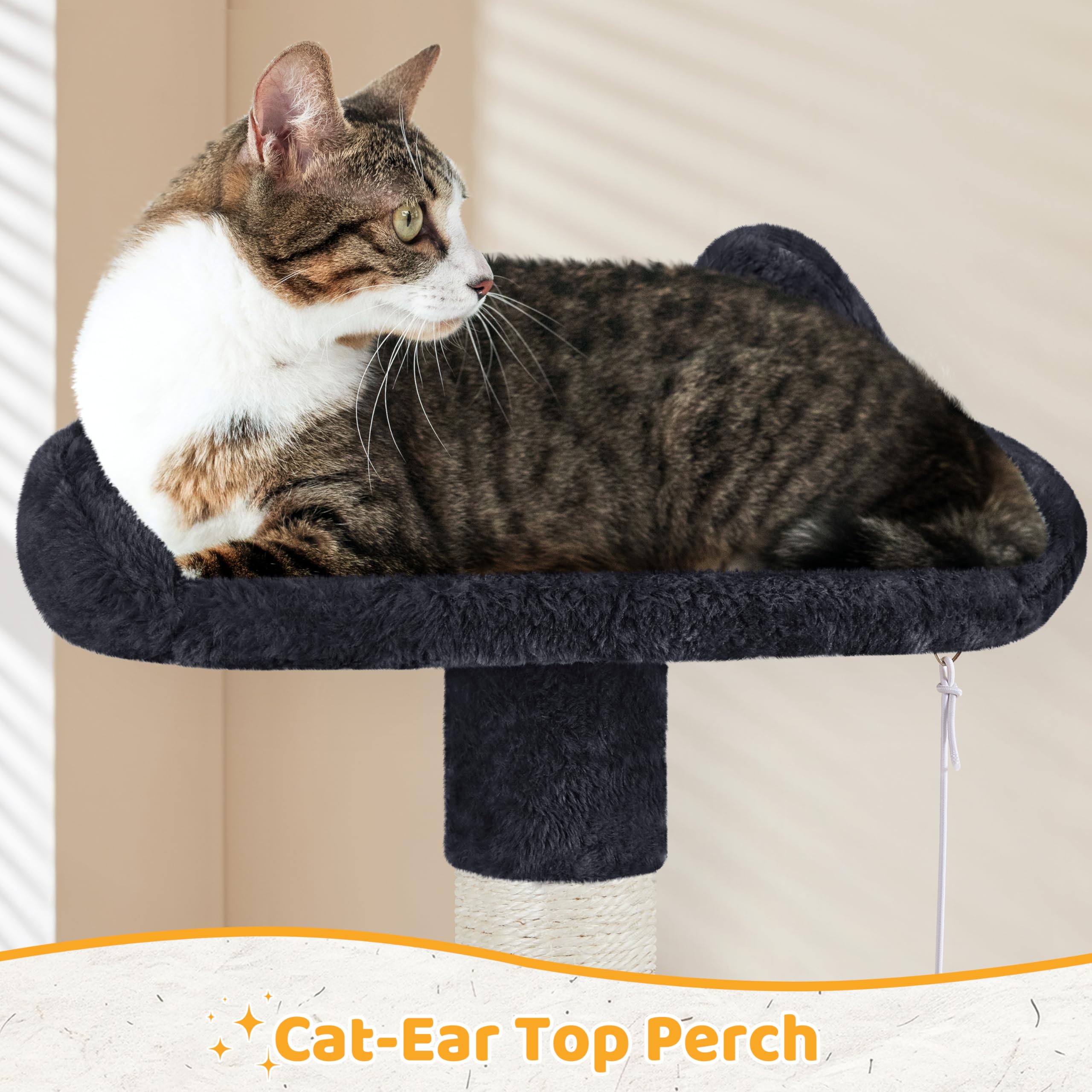 Yaheetech 51In Cat Tree Cat Tower As Activity Center, Indoor Cats And Kittens Playing House With Funny Hammock Tunnel Scratching Post