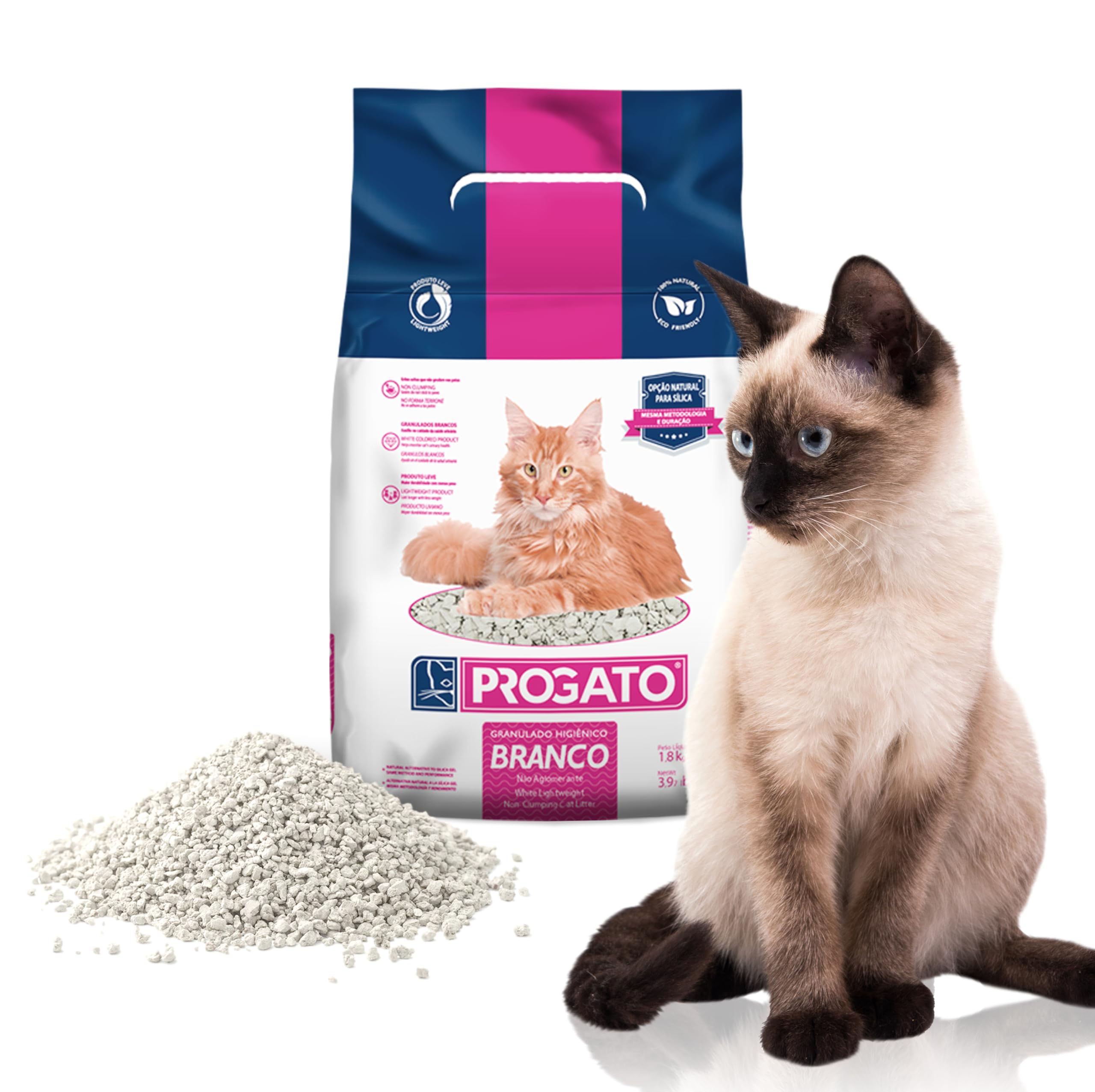 Progato Premium Natural Cat Litter, 100% Natural Diatomaceous Earth Non-Clumping Cat Litter, Odor Control, Lightweight, Chemical
