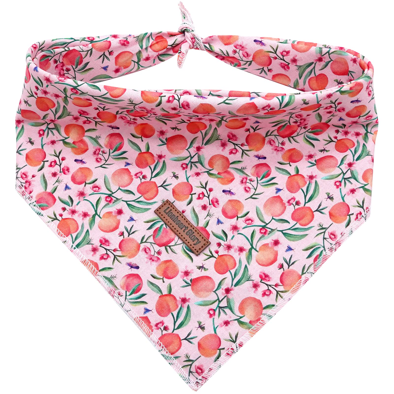 Lionheart Pink Dog Bandana, Washable Soft Scarf, Square Adjustable Bandana For Small Dogs And Cats