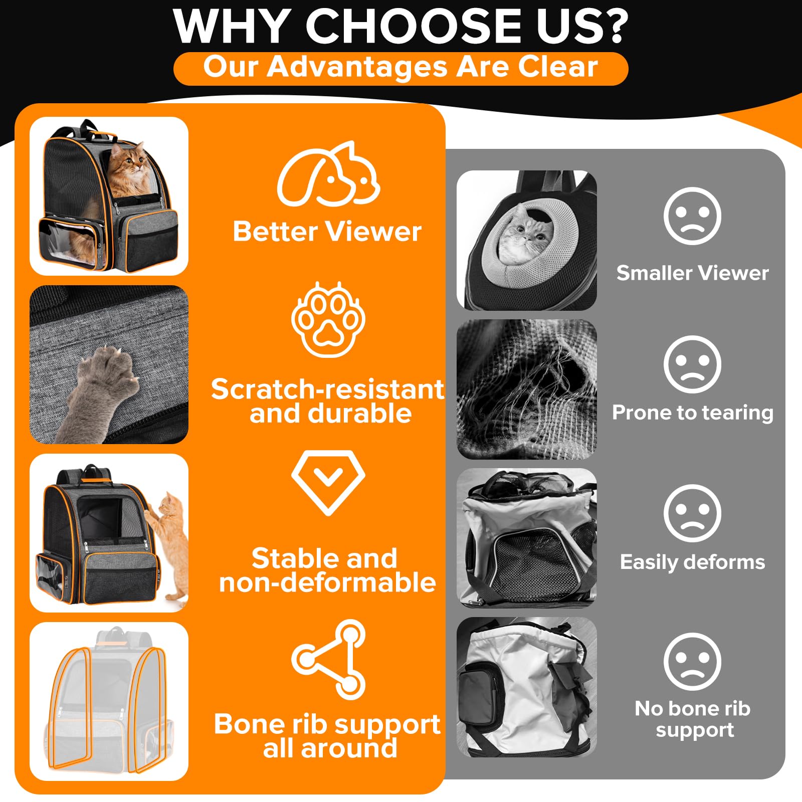 Discala Cat Backpack Carrier For Medium Small Dog Cat Up To 20Lbs, Pet Carrier Backpack, Ventilated Mesh Soft Sided Dog Backpack