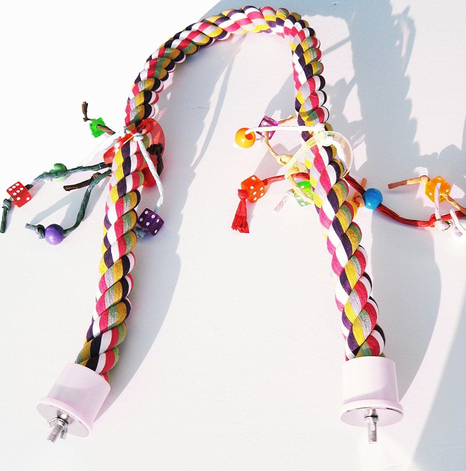 Bonka Bird Toys 1114 Huge Rope Charm Perch (48'' X 1.25'') Parrot Cage Toy, Amazon,Macaw, Cockatoo, And Similar