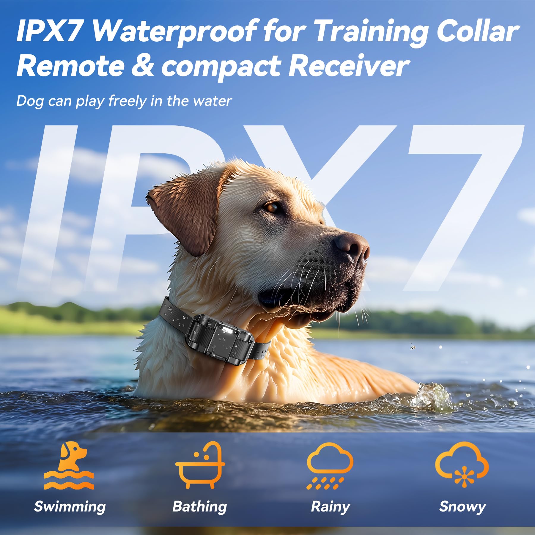 Blissleaf Dog Shock Collar, Ipx7 Waterproof Dog Training Collar With Remote, 5280Ft, 4 Training Modes, Vibration, Electric Shock