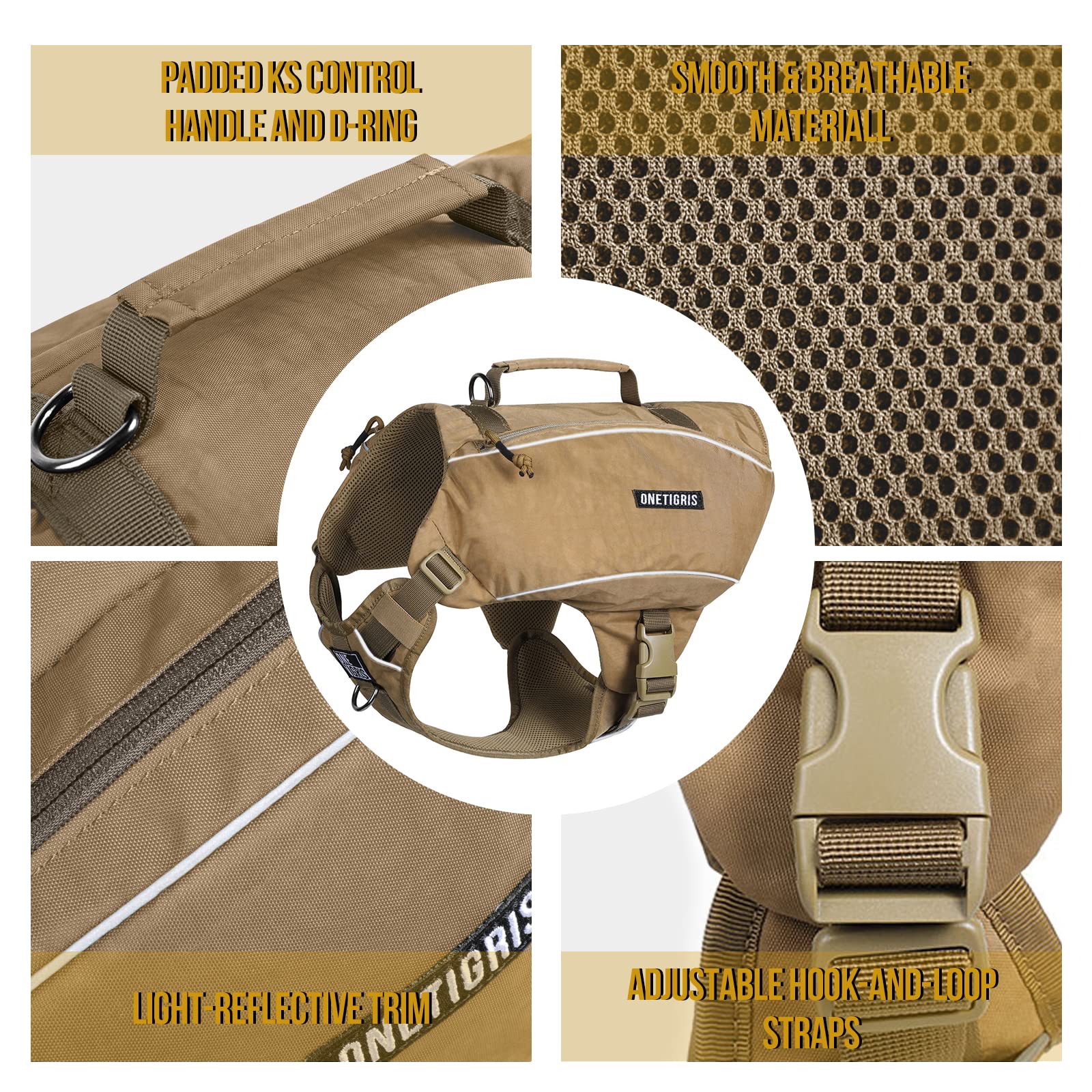 Onetigris Y-Shaped Dog Backpack No Pull Camlus Dog Saddle Bag With D-Rings, Lightweight Dog Pack Hiking Gear For Dogs Hunting Ca