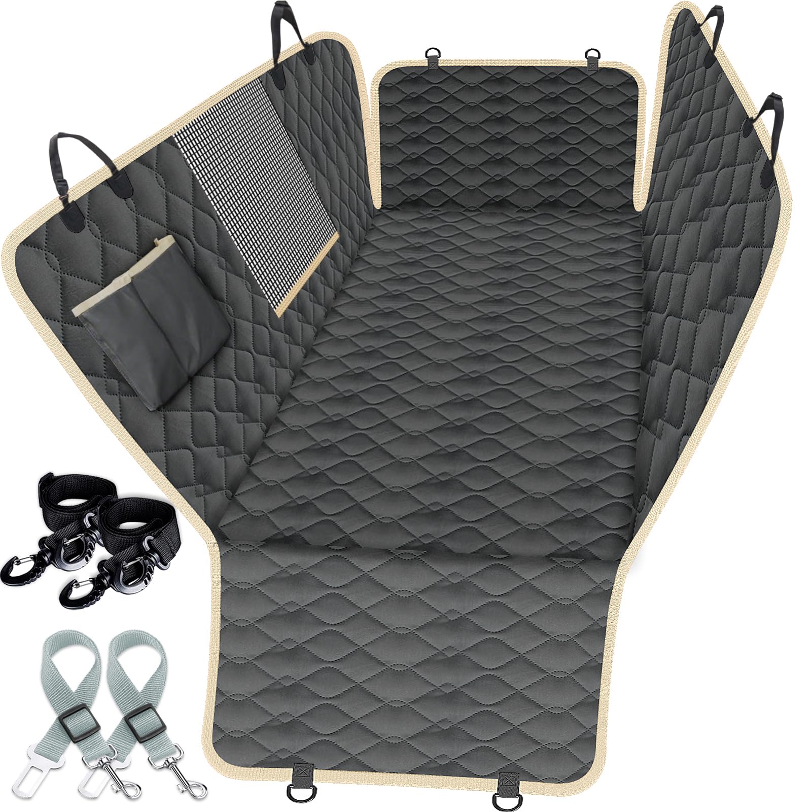 Lassie Dog Seat Covers For Trucks, Waterpfoof Dog Hammock For Truck Machine Washable And Non Slip Backseat Dog Cover For Car Com