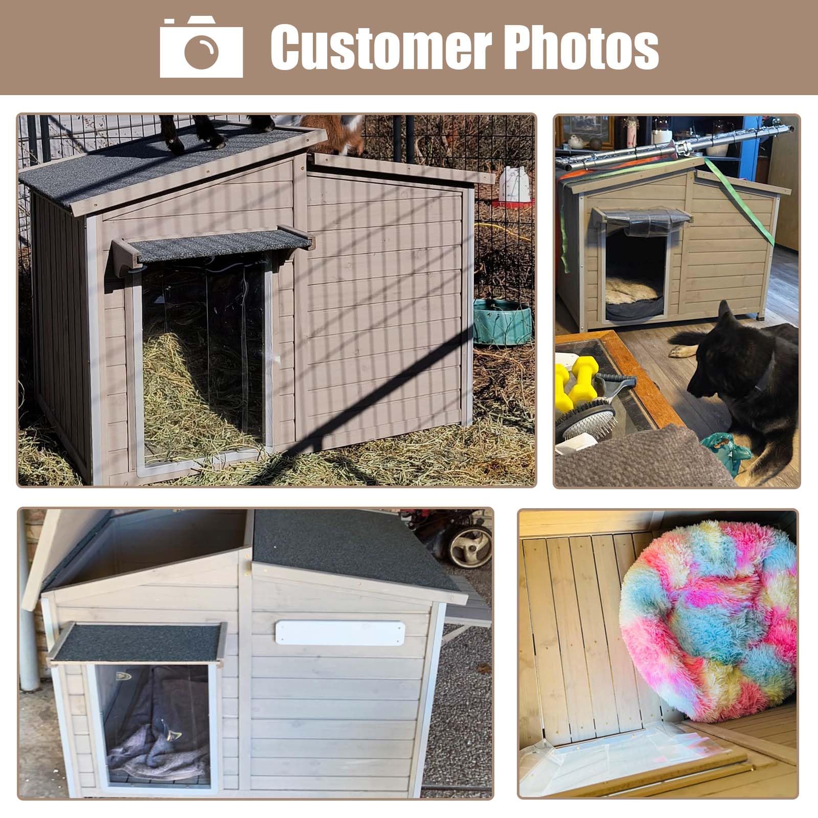 Ketive 43" L Outdoor Dog House - Extra Large Wooden Kennel, Grey, Raised Feet, Anti-Chewing Frame, Ideal for Medium to Large Dogs
