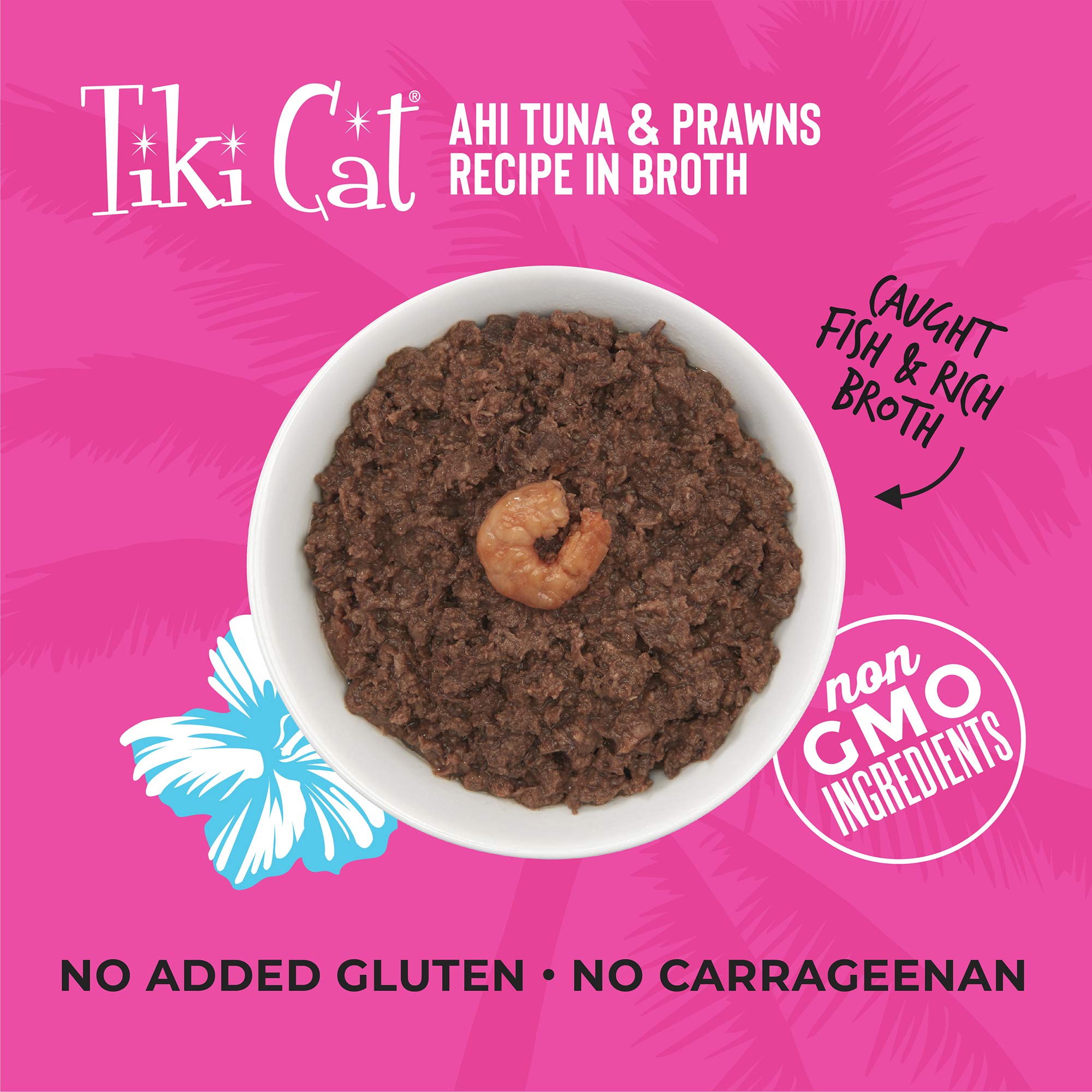 Tiki Cat Grill, Ahi Tuna & Prawns, High-Protein and 100% Non-GMO Ingredients, Wet Whole Foods Cat Food for All Life Stages, 6 oz