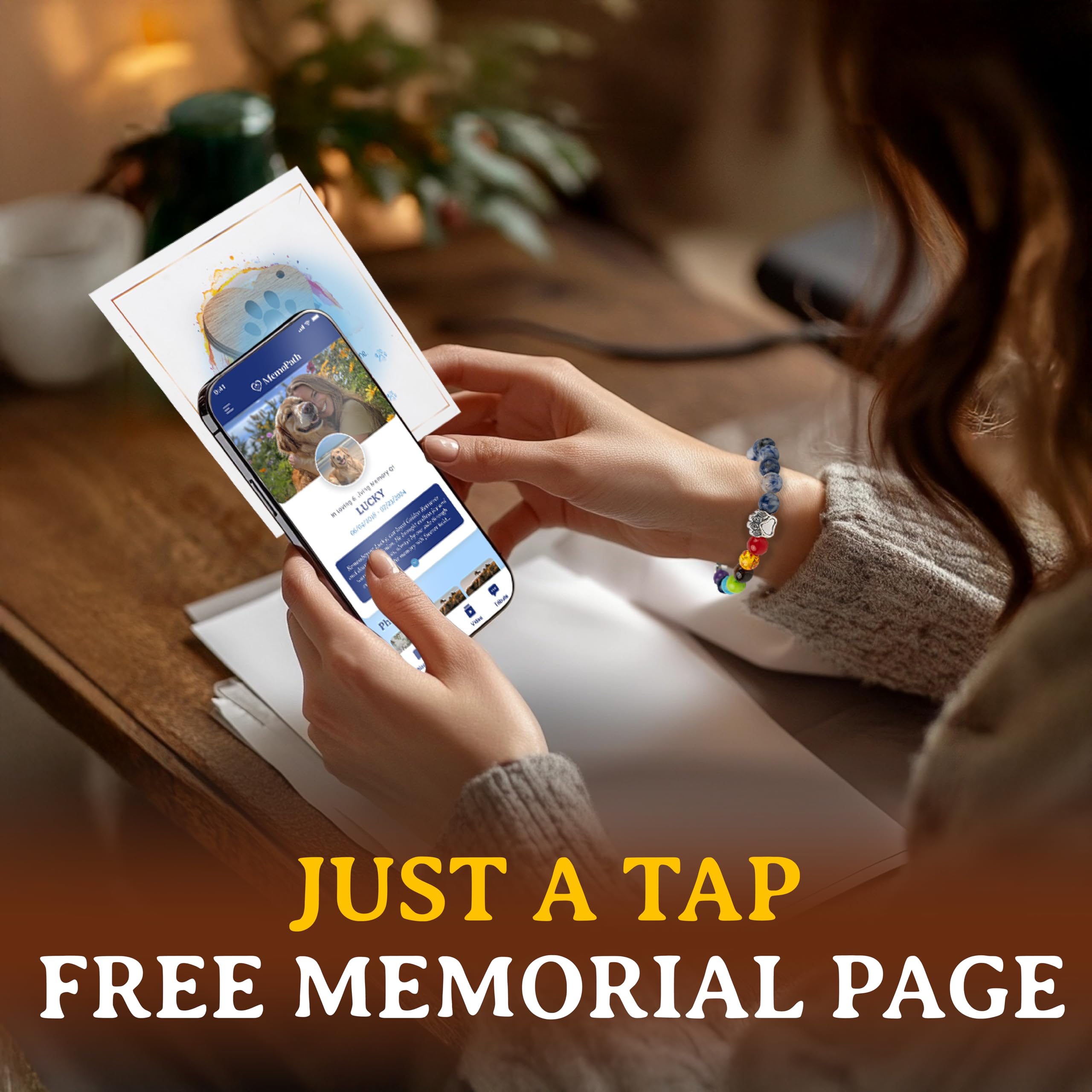 Duducraft Dog Memorial Bracelet For Loss Of Dog, Rainbow Bridge Dog Memorial Gifts, Pet Loss Sympathy Gift, Rainbow Bridge Brace