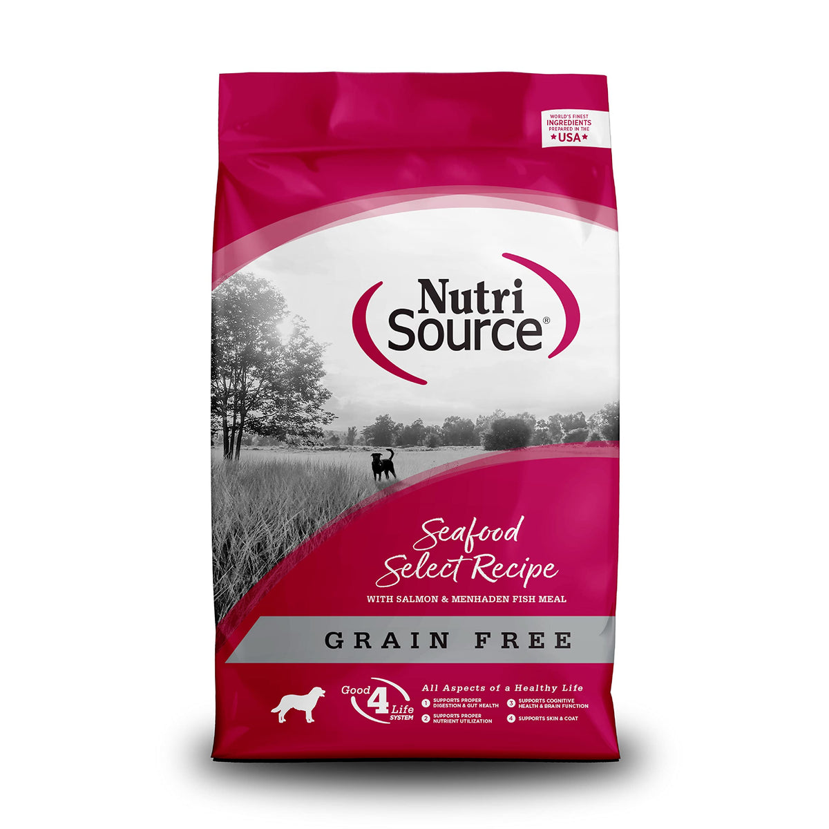 Nutrisource Seafood Select Grain Free Dry Dog Food, Salmon And Menhaden Fish Meal, 26Lb
