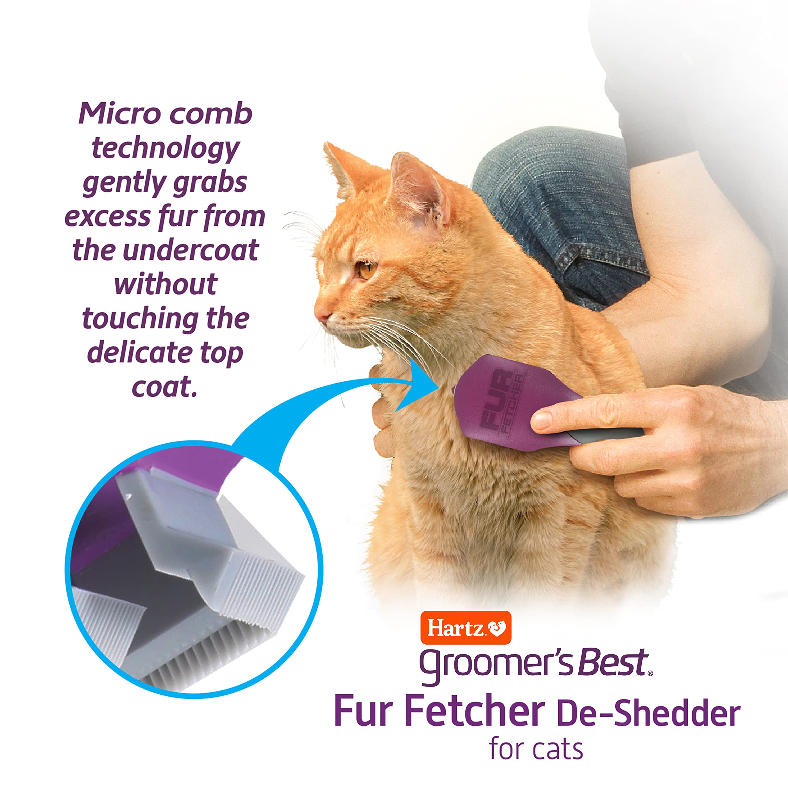 Hartz Groomer'S Best Fur Fetcher De-Shedder Grooming Tool For Cats