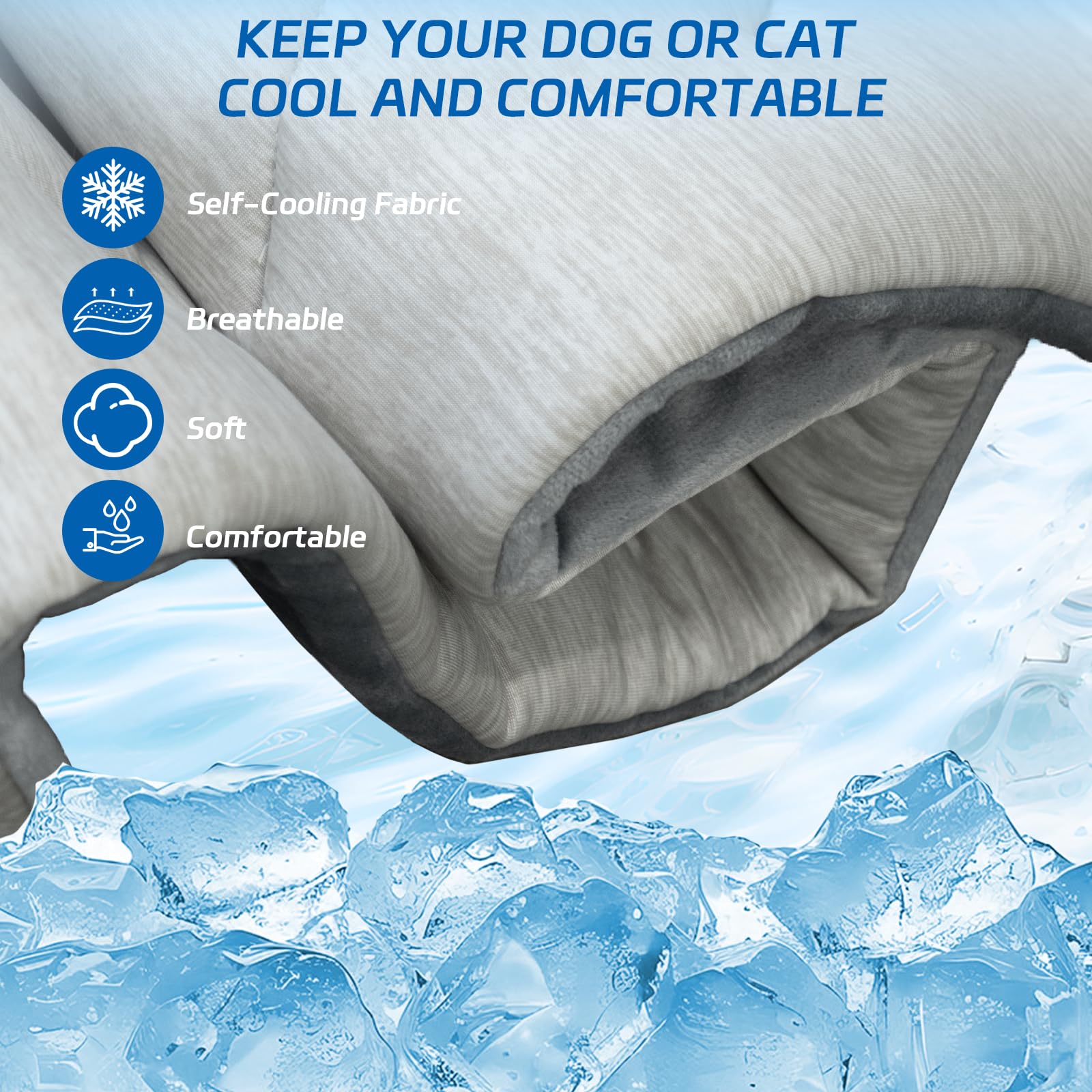 Becrowm Dog Cooling Mat Self Coolings Foldable Cooling Pad For Dog In Summer Coolings Mat For Dogs And Cats Machine Washable (Me