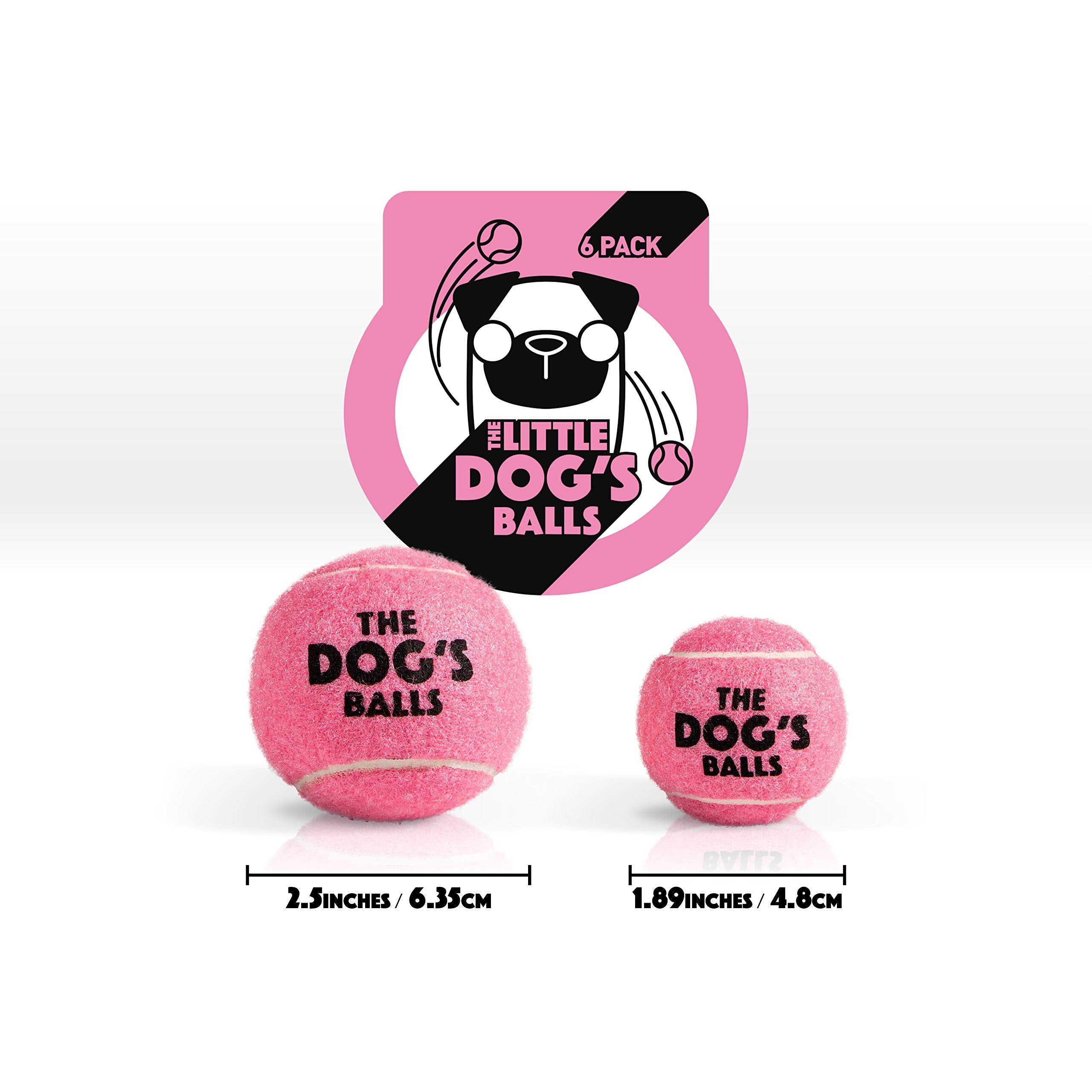 The Little Dog'S Balls, Dog Tennis Balls, 6-Pack Pink Dog Toy, Strong Dog & Puppy Ball For Training, Play, Exercise & Fetch