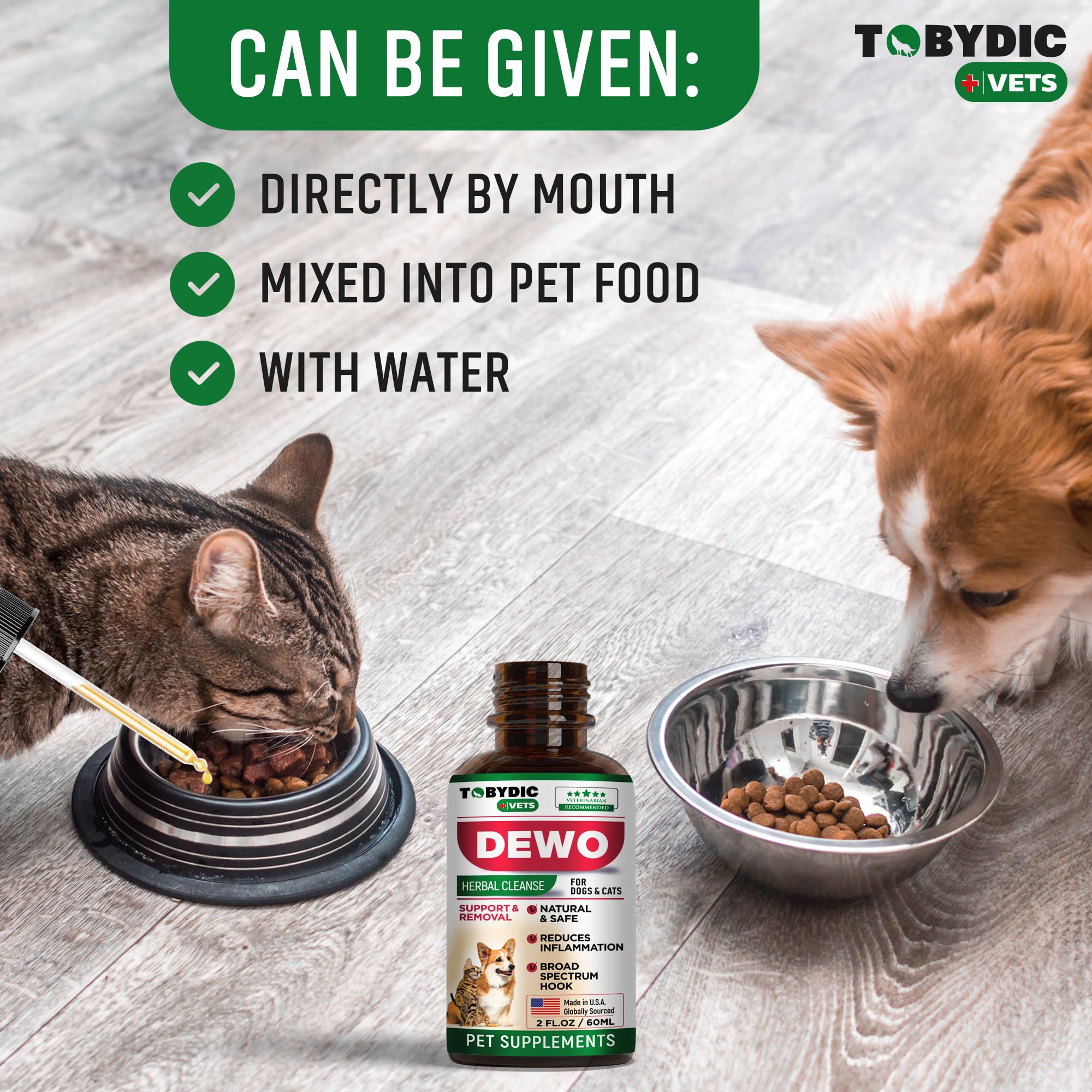 Tobydic Cats & Dogs Natural Broad Spectrum Intestinal Defense & Digestive Liquid Herbal Support - Promotes Gut Health - Suppleme